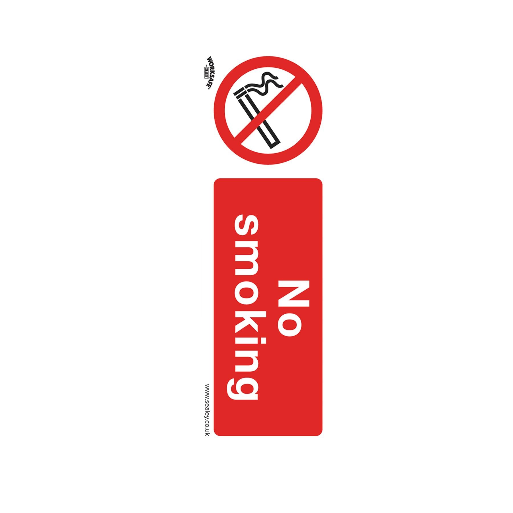 Sealey Safety Sign - No Smoking - Self-Adhesive Vinyl - Pack of 10
