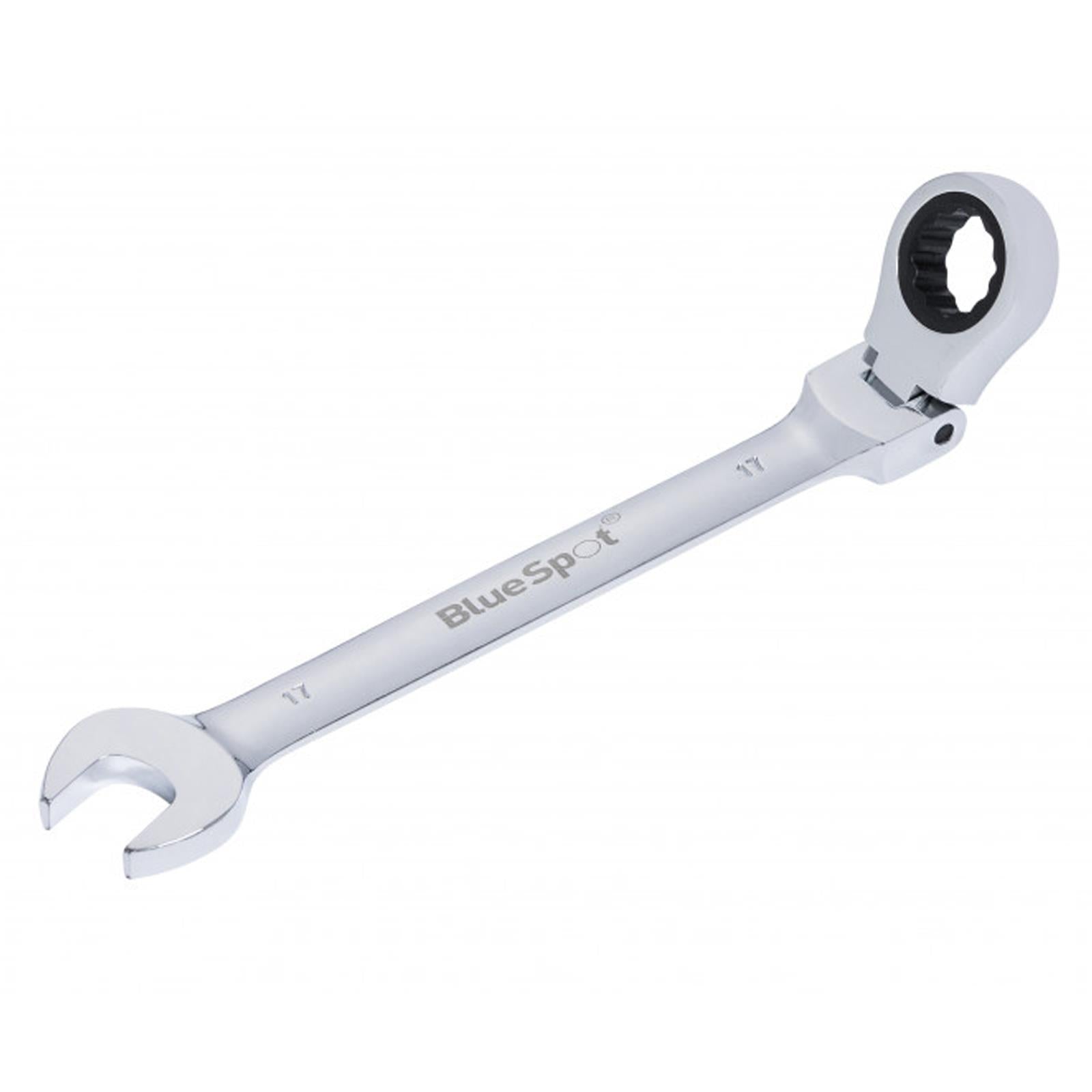 BlueSpot Ratchet Spanner Combination Flexible Head Wrench Metric 17mm