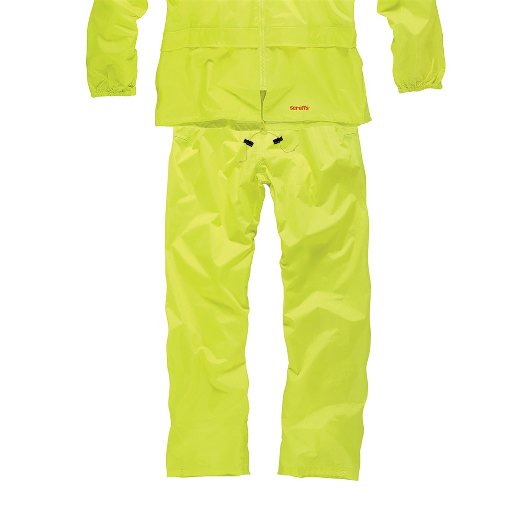 Scruffs Hi Viz High Visibility Waterproof Work Jacket Rain Coat Suit Trouser XL