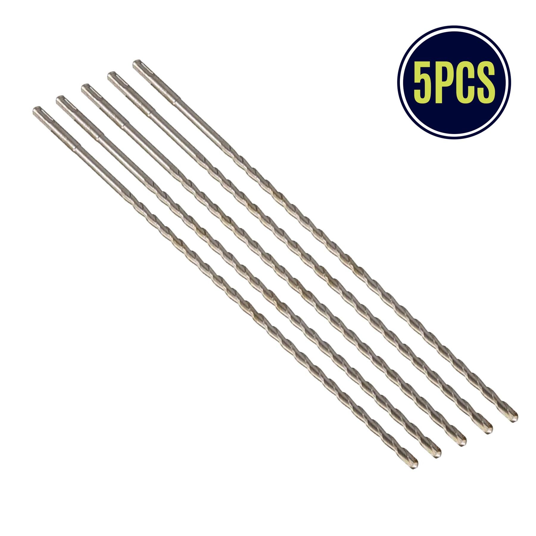 5 x SDS+ PLUS MASONRY DRILL BIT 10 x 460mm, TUNGSTEN CARBIDE TIP, FOR STONE CONCRETE BRICK