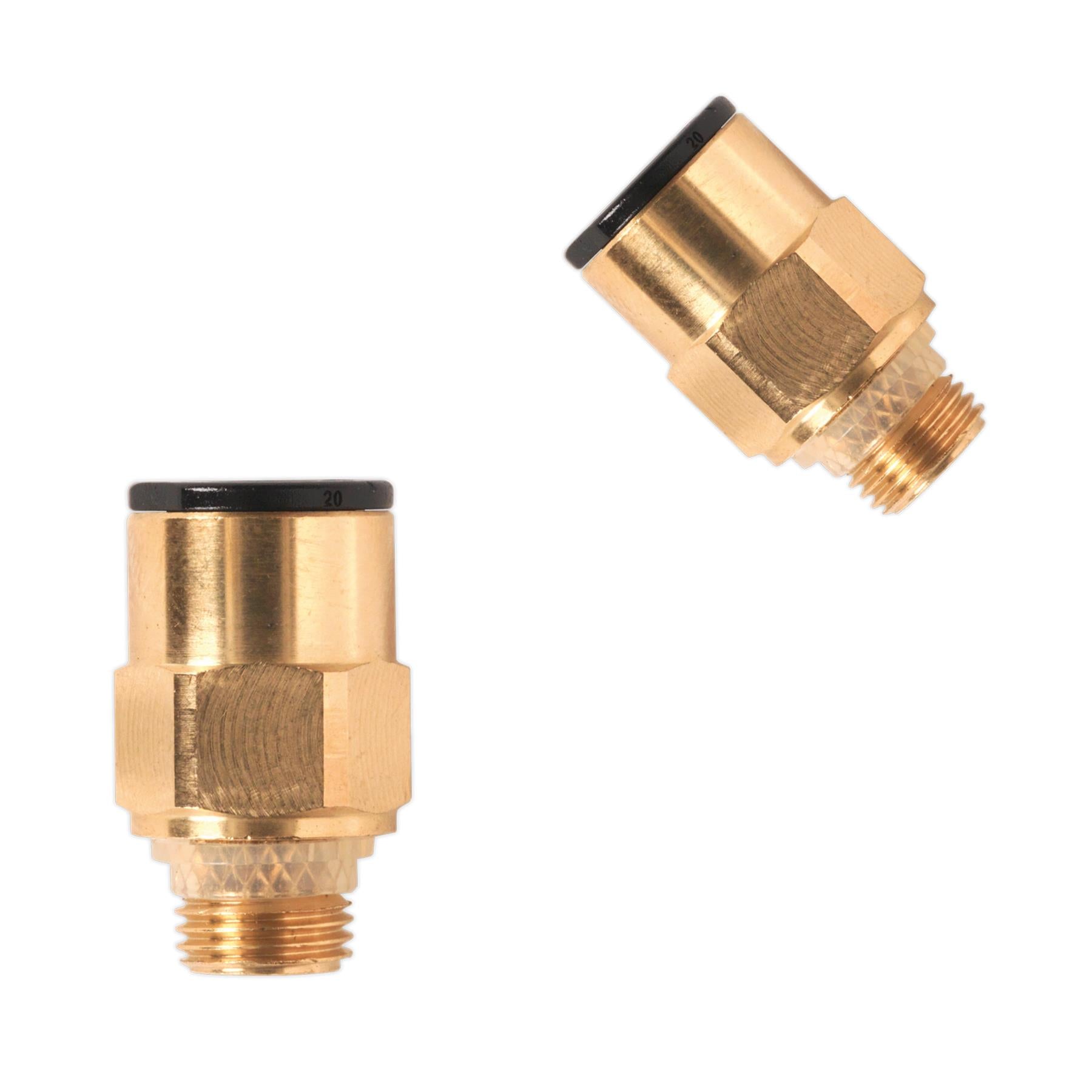 Sealey Brass SuperThread Str Adaptor 8mmx1/8"BSP Pk of 2 (RM010811)