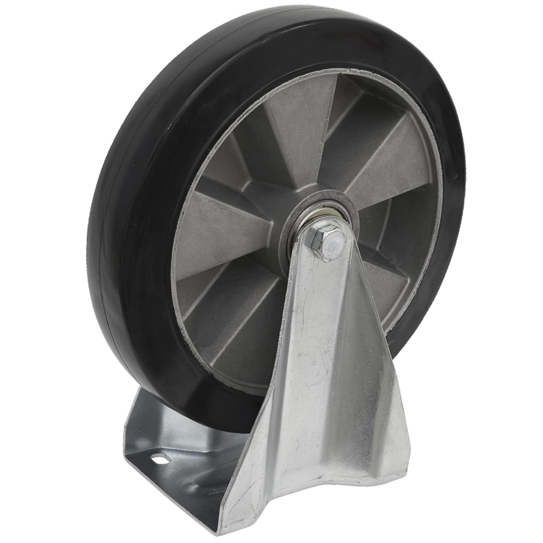 Sealey Heavy-Duty Rubber Castor Wheel Fixed Plate 152mm