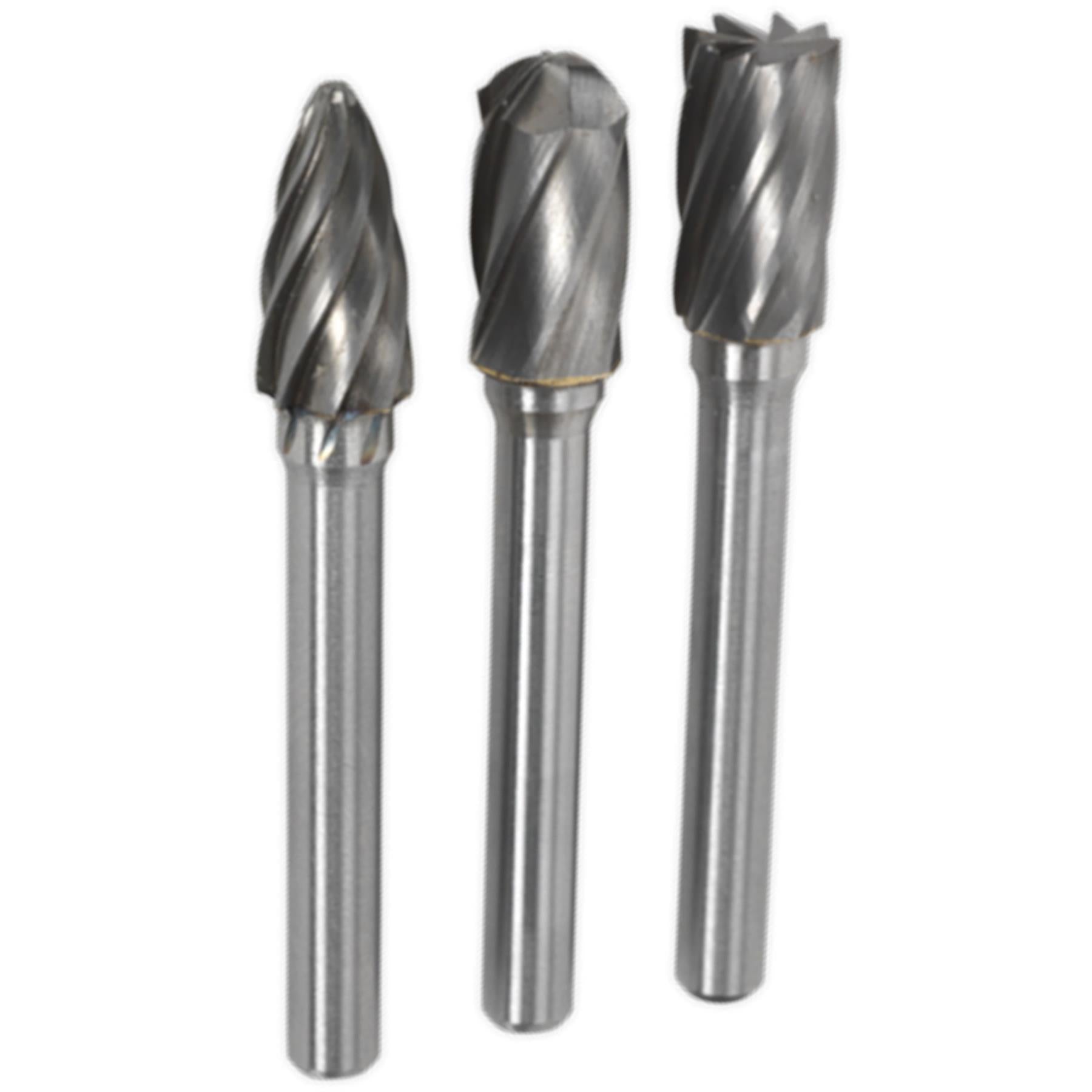 Sealey Tungsten Carbide Rotary Burr Set 3pc Ripper/Coarse