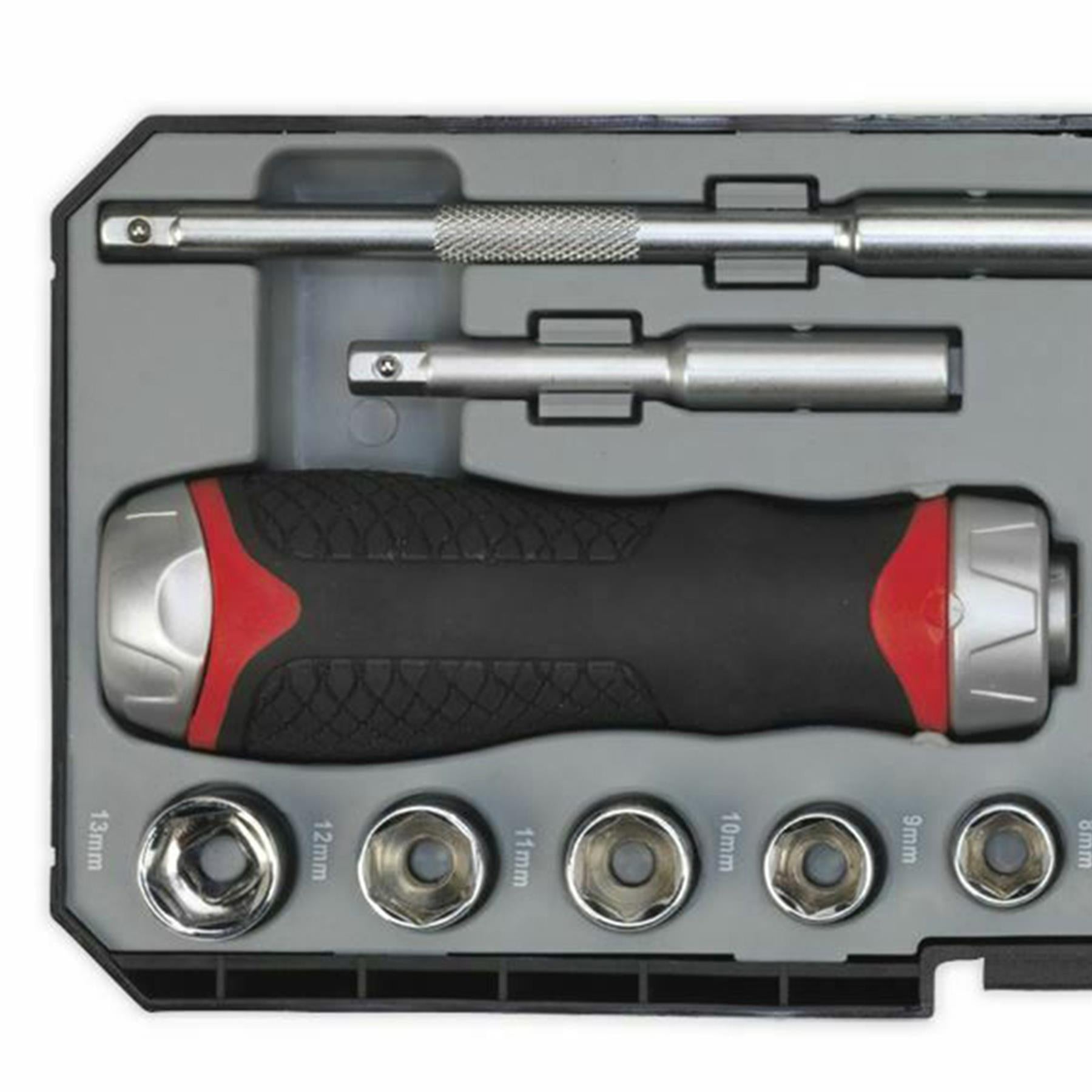Sealey Fine Tooth Ratchet Screwdriver Socket & Bit Set 38pc