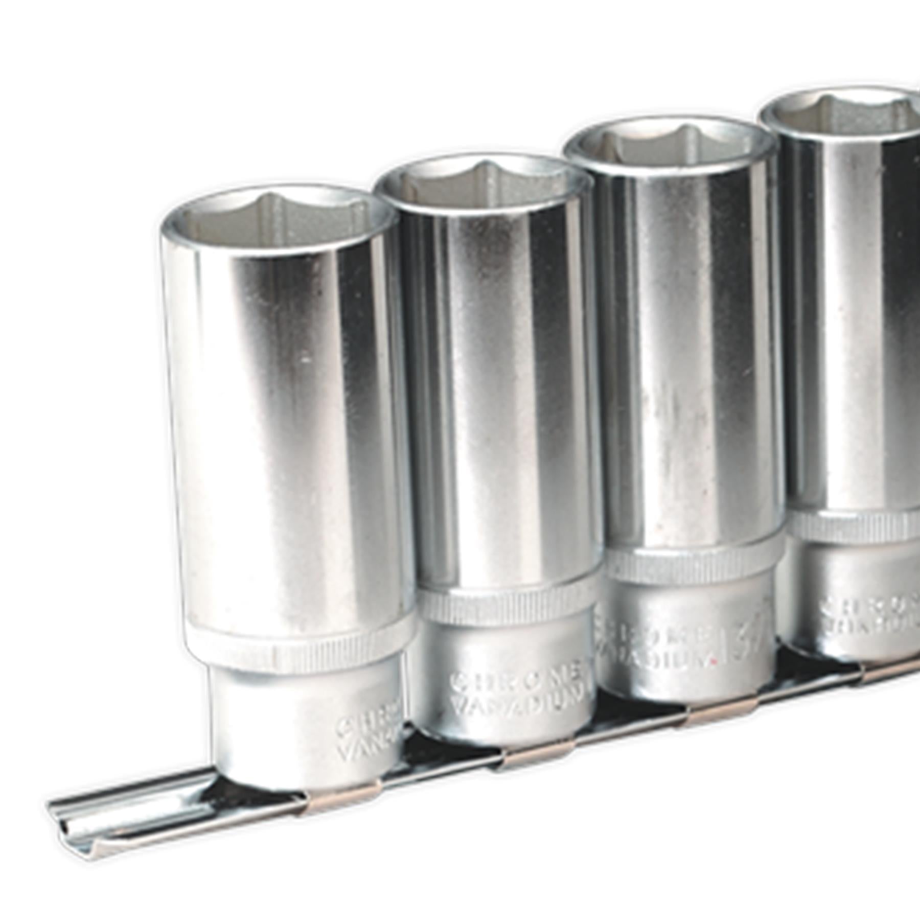 Sealey Deep Socket Set 1/2Inch Sq Drive 8pc 1/2"-15/16" 6pt WallDrive® Imperial