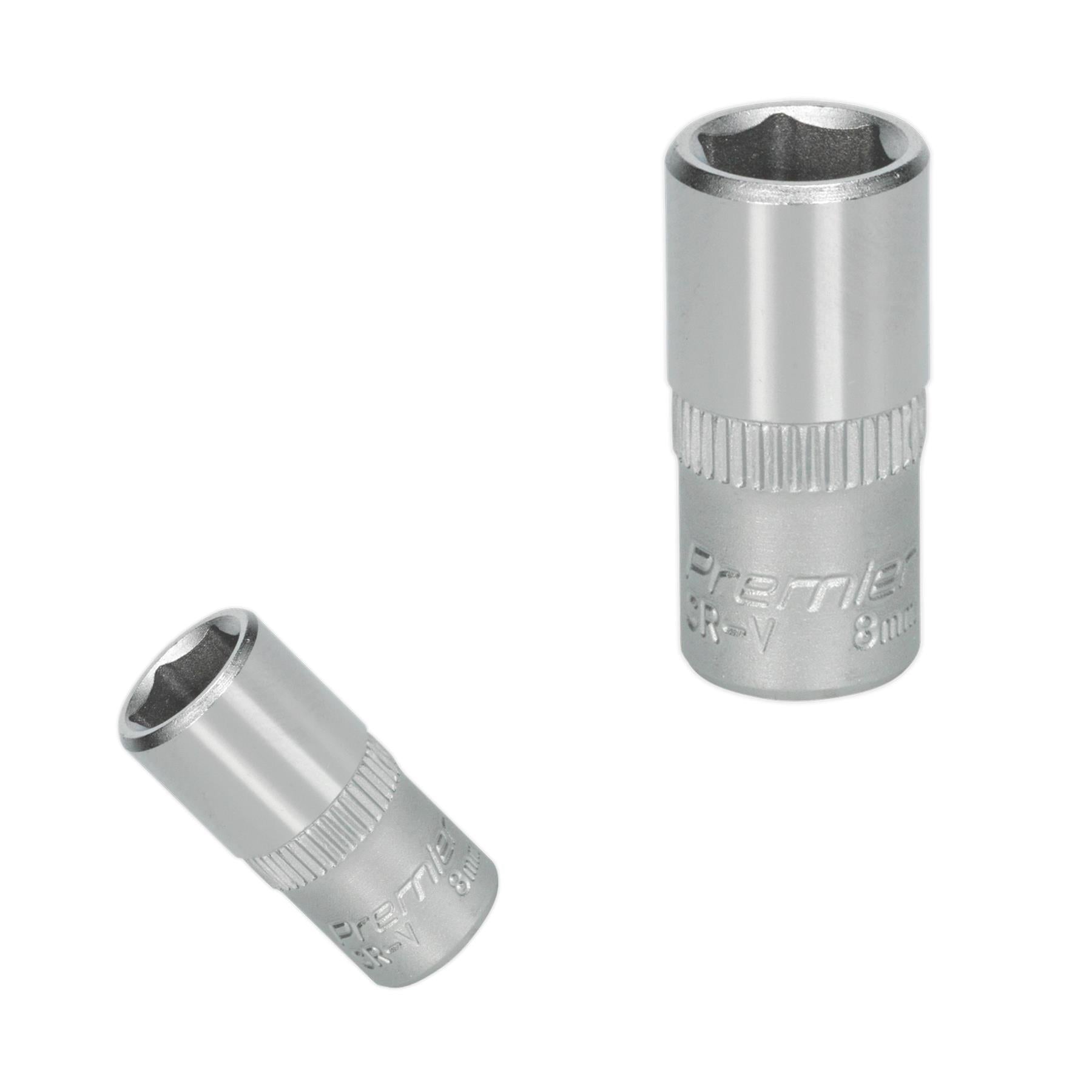 Sealey WallDrive Socket 8mm 1/4"Sq Drive Chrome Vanadium Steel