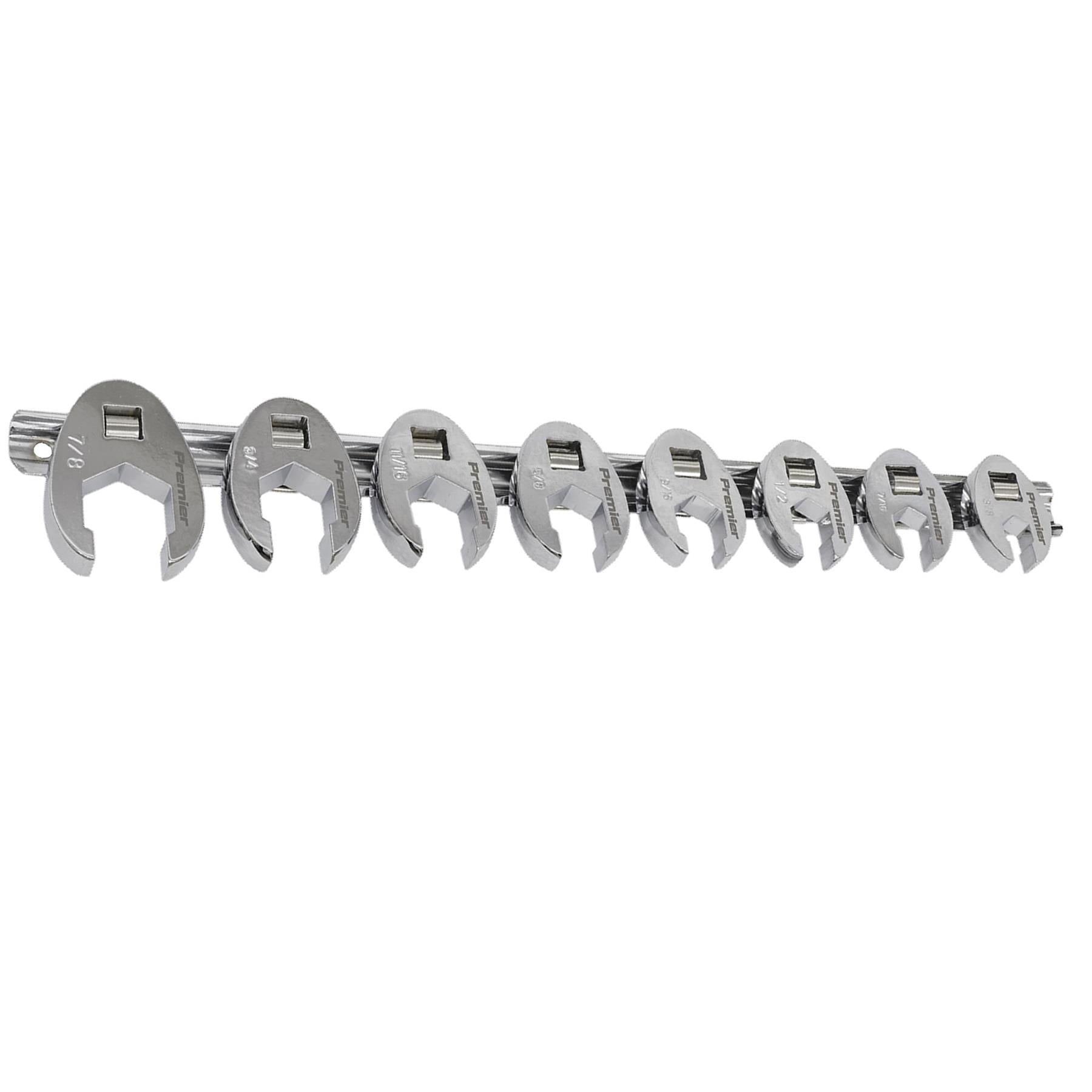 Sealey Crow's Foot Spanner Set 8pc 3/8"Sq Drive Imperial