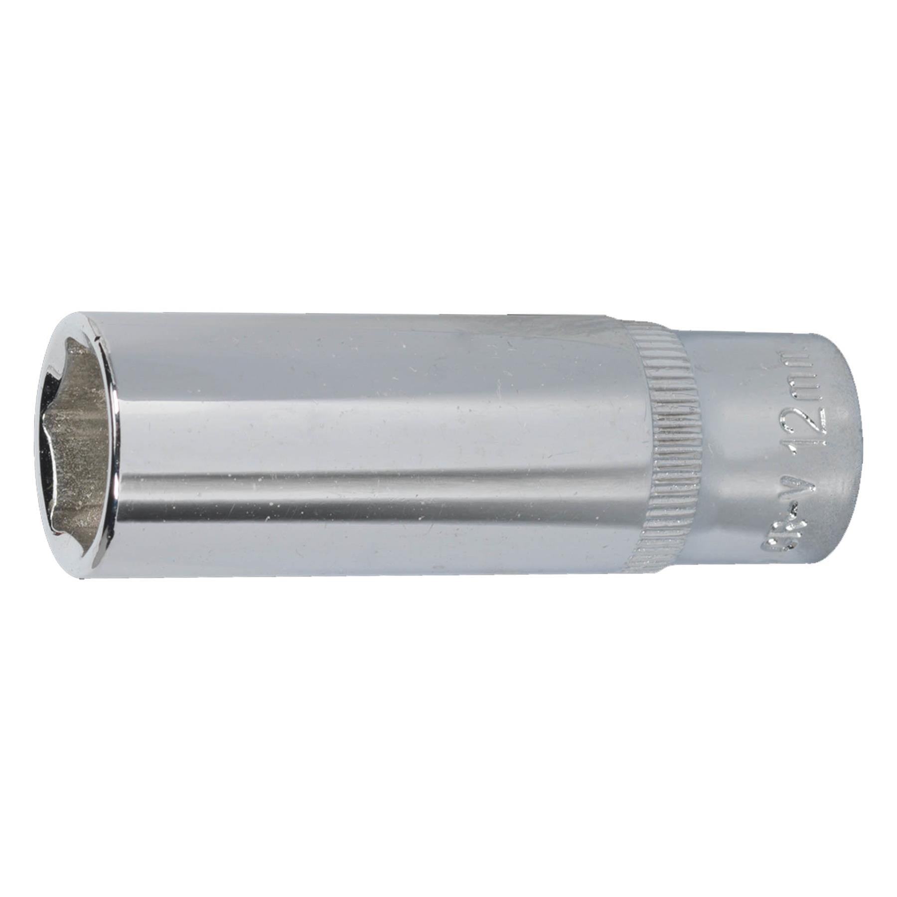 Sealey WallDrive Socket 12mm Deep 1/4"Sq Drive Fully Polished