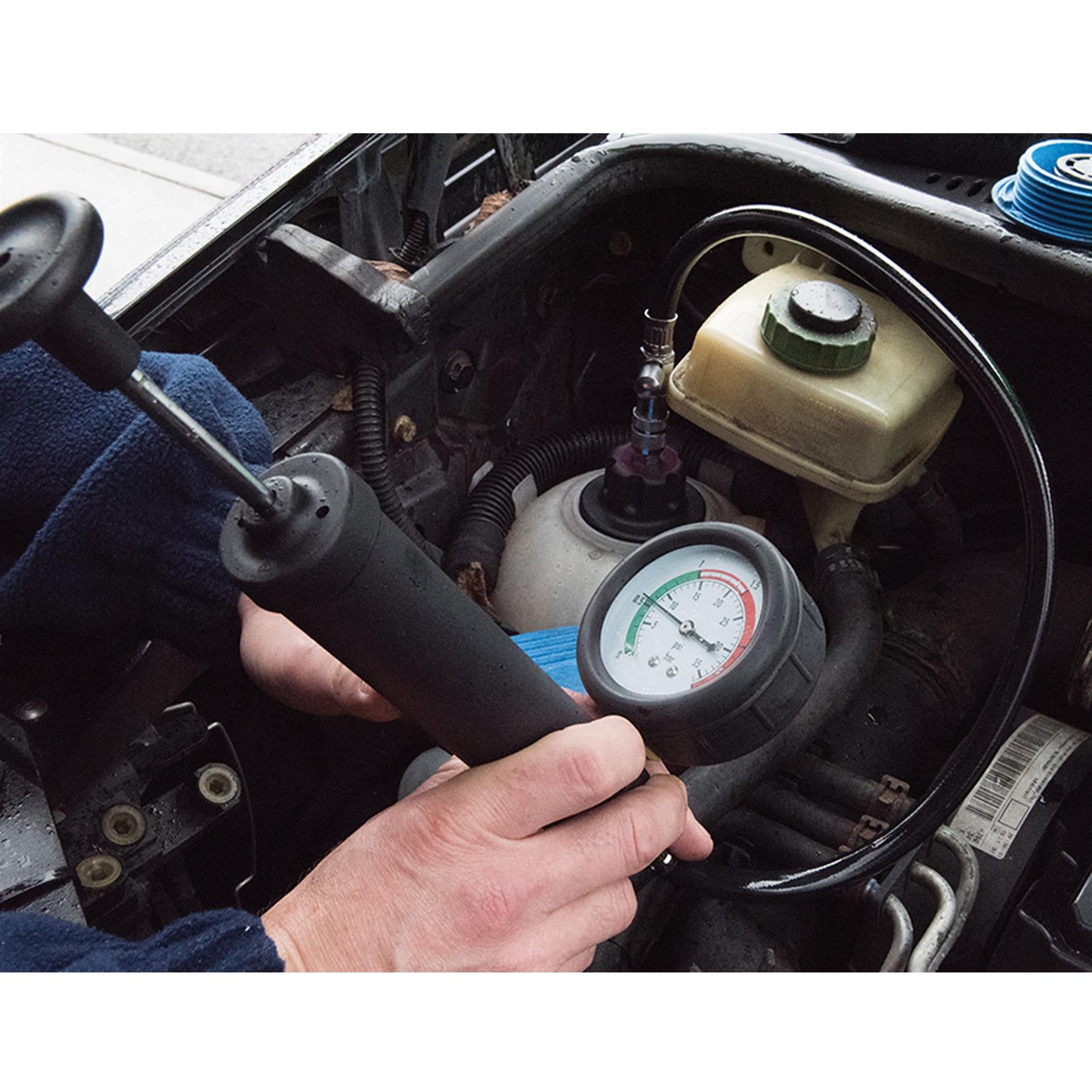 Radiator Pressure Test Kit 18Pc Hand Pump With Gauge For Pressurisation