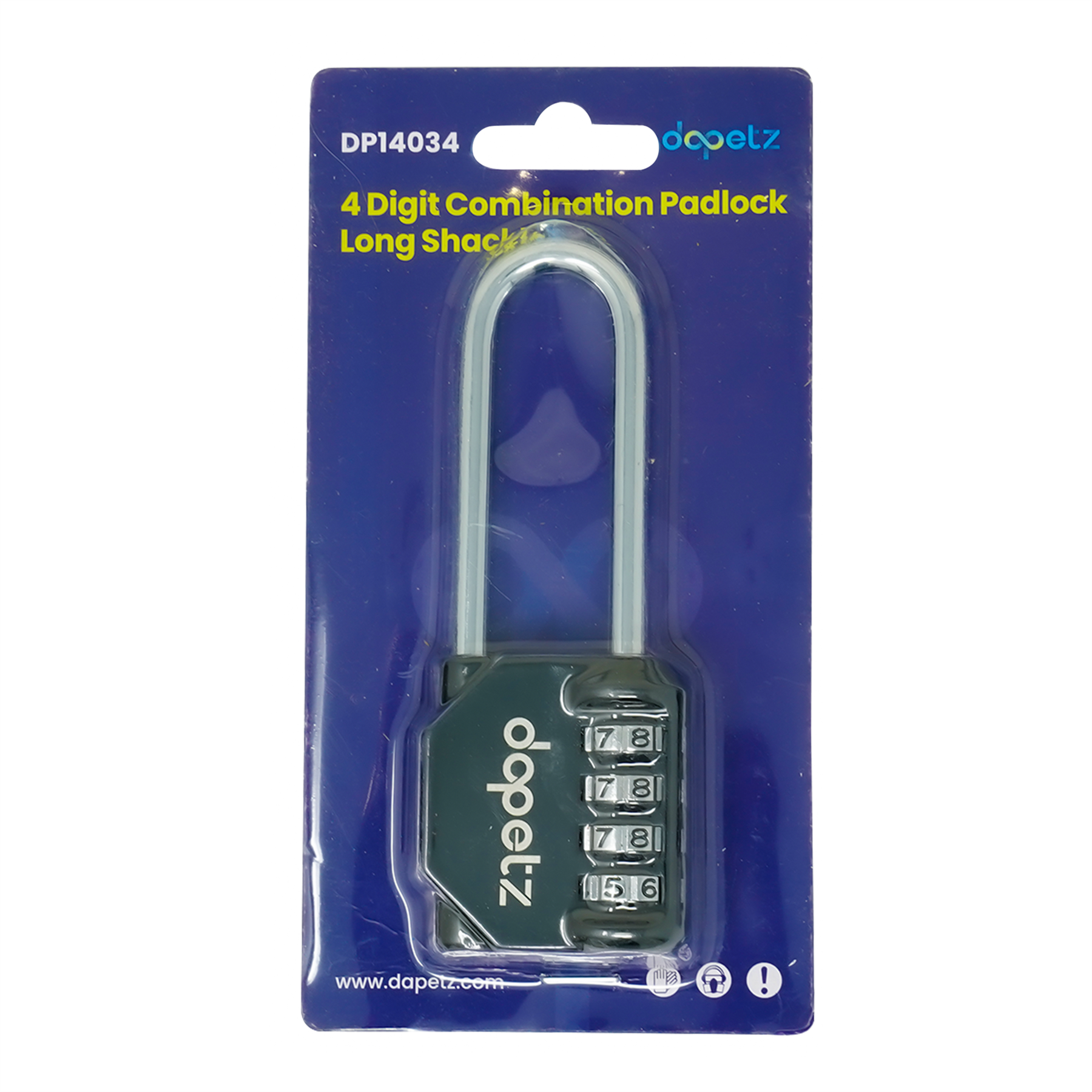 4 Digit Combination Padlock Long Shackle