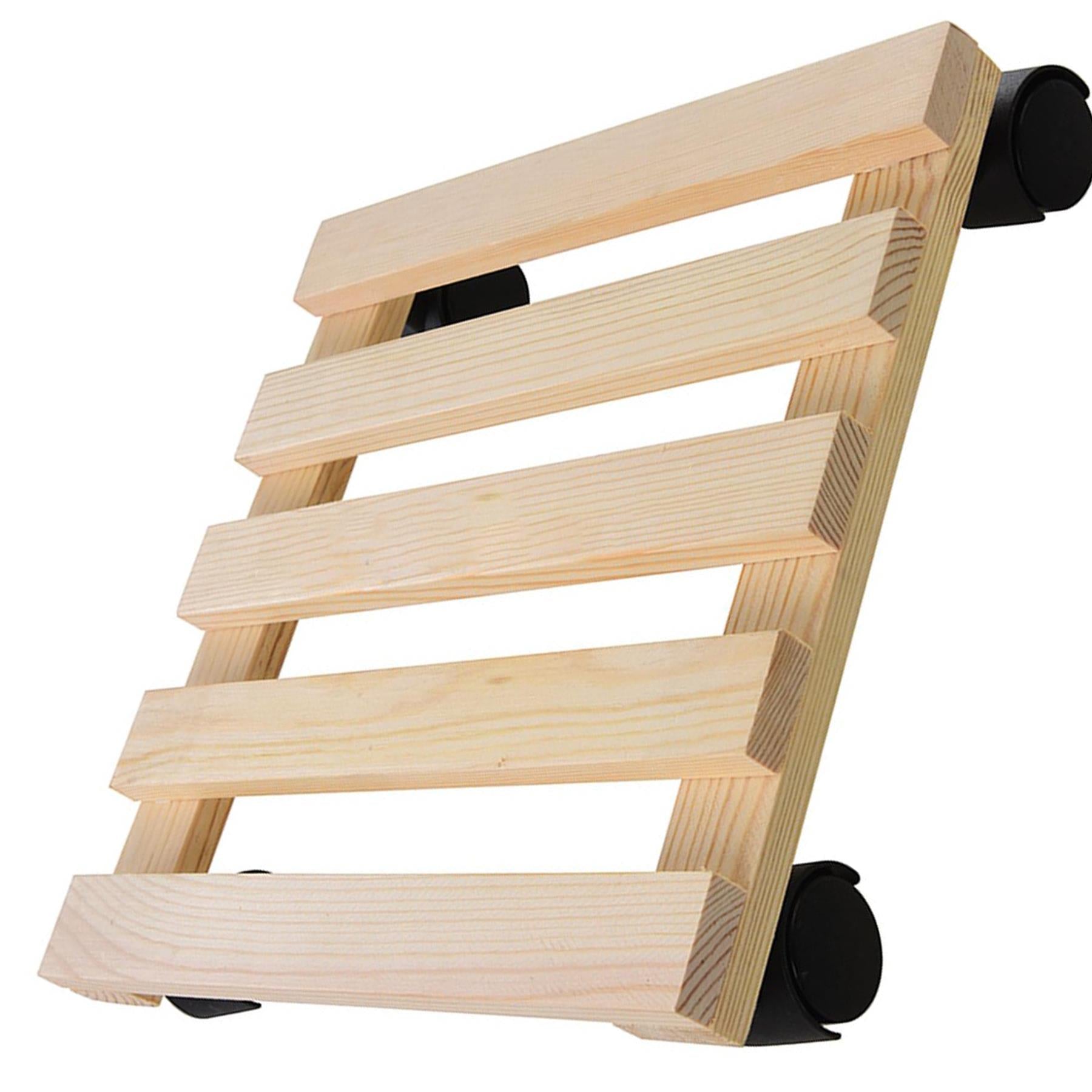 Square Pot Trolley With 4 Castors & Solid Beech Wood For Easy Transport 60Kg