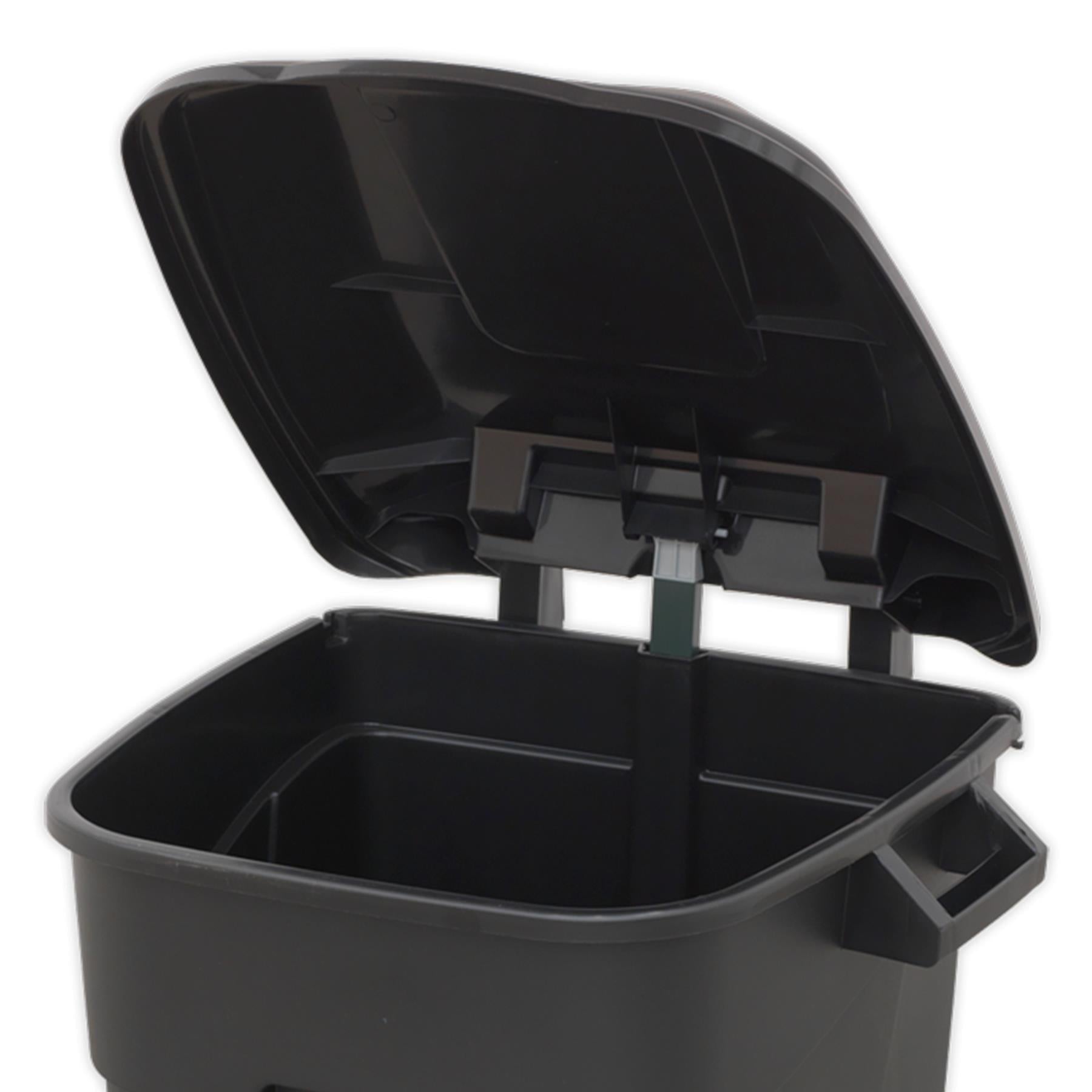 Sealey Refuse/Wheelie Bin with Foot Pedal 100L - Black