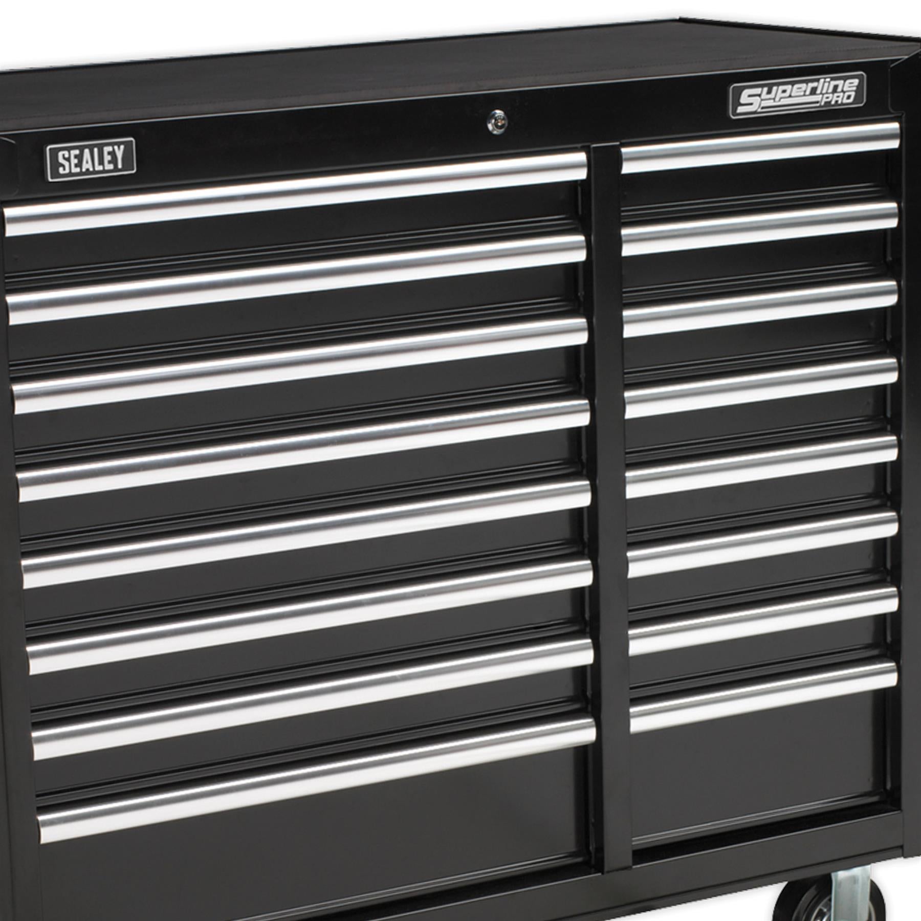 Sealey Rollcab 16 Drawer Ball Bearing Slides Heavy-Duty - Black