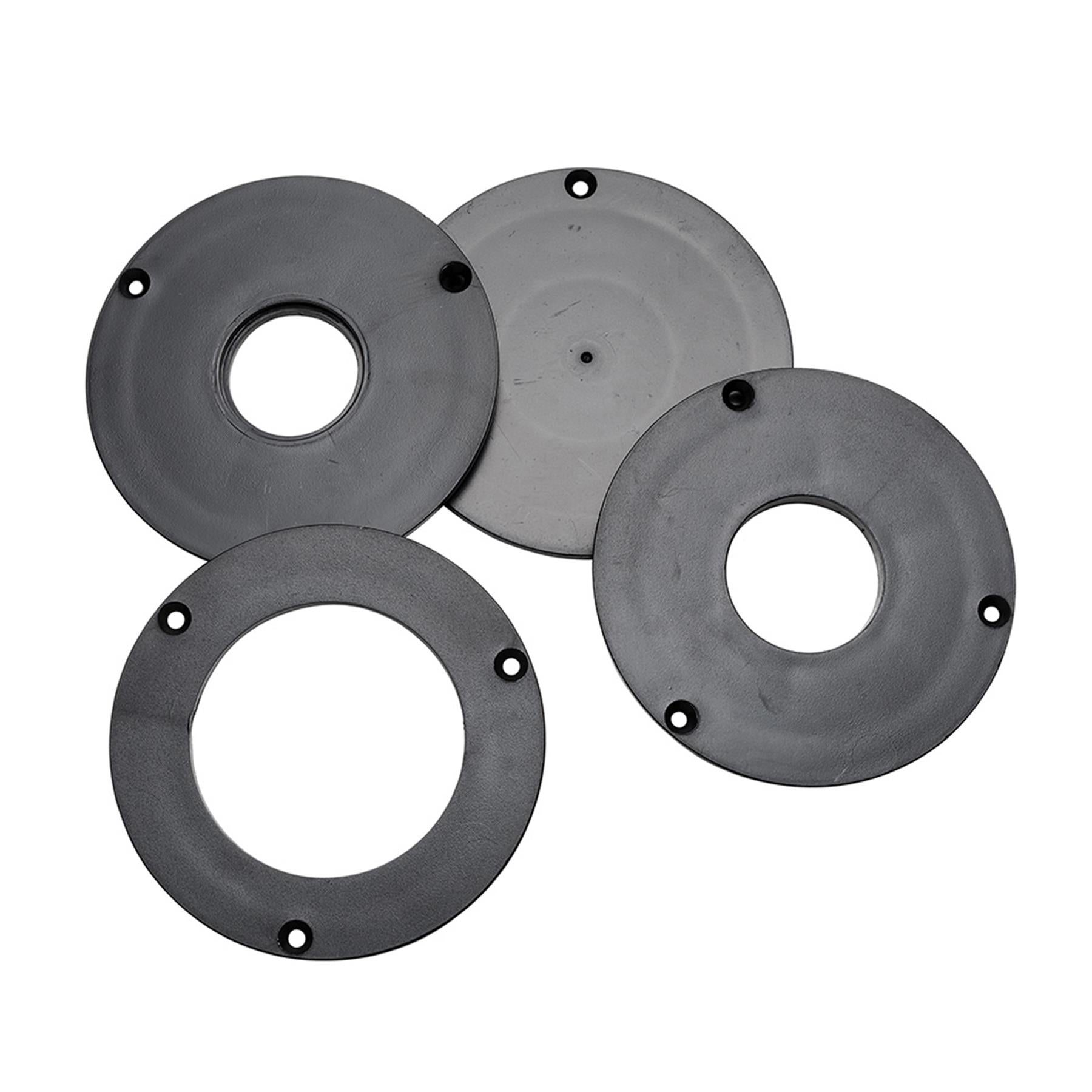 For Woodworking Aluminum Router Table Insert Plate With 4 Rings Sturdy Plastic