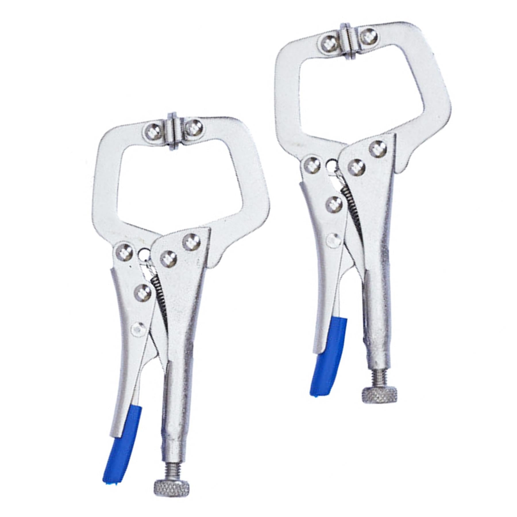 BlueSpot 4 PCE Mini Locking Plier Set Round, Long Nose And C-Clamps PLier