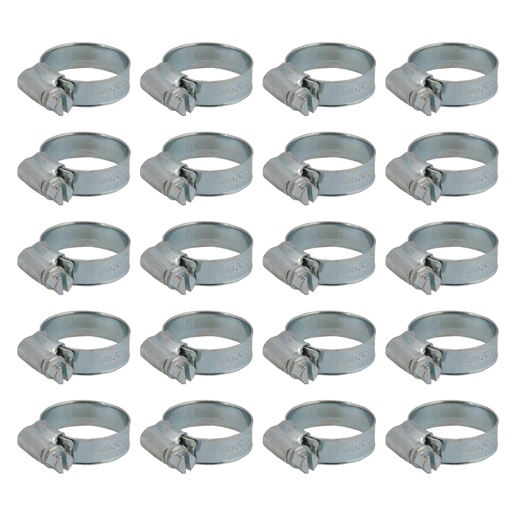20 x Hose Clips Genuine Worm Drive Fuel Hose Clamps Clips 18 - 25mm