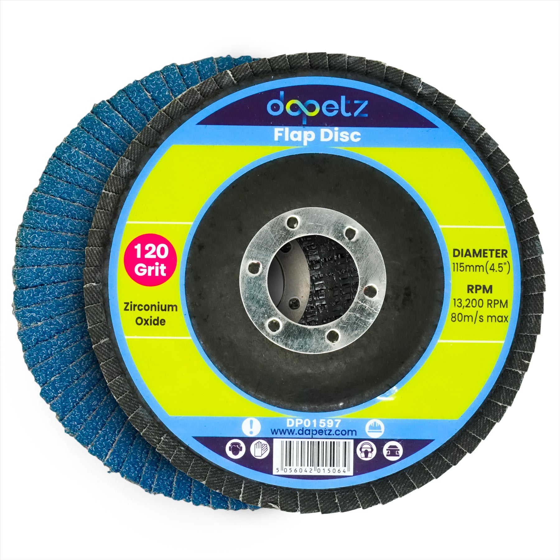 10x Flap Grinding Sanding Discs 115mm 4.5" 120 Grit Angle Wheel Zircon