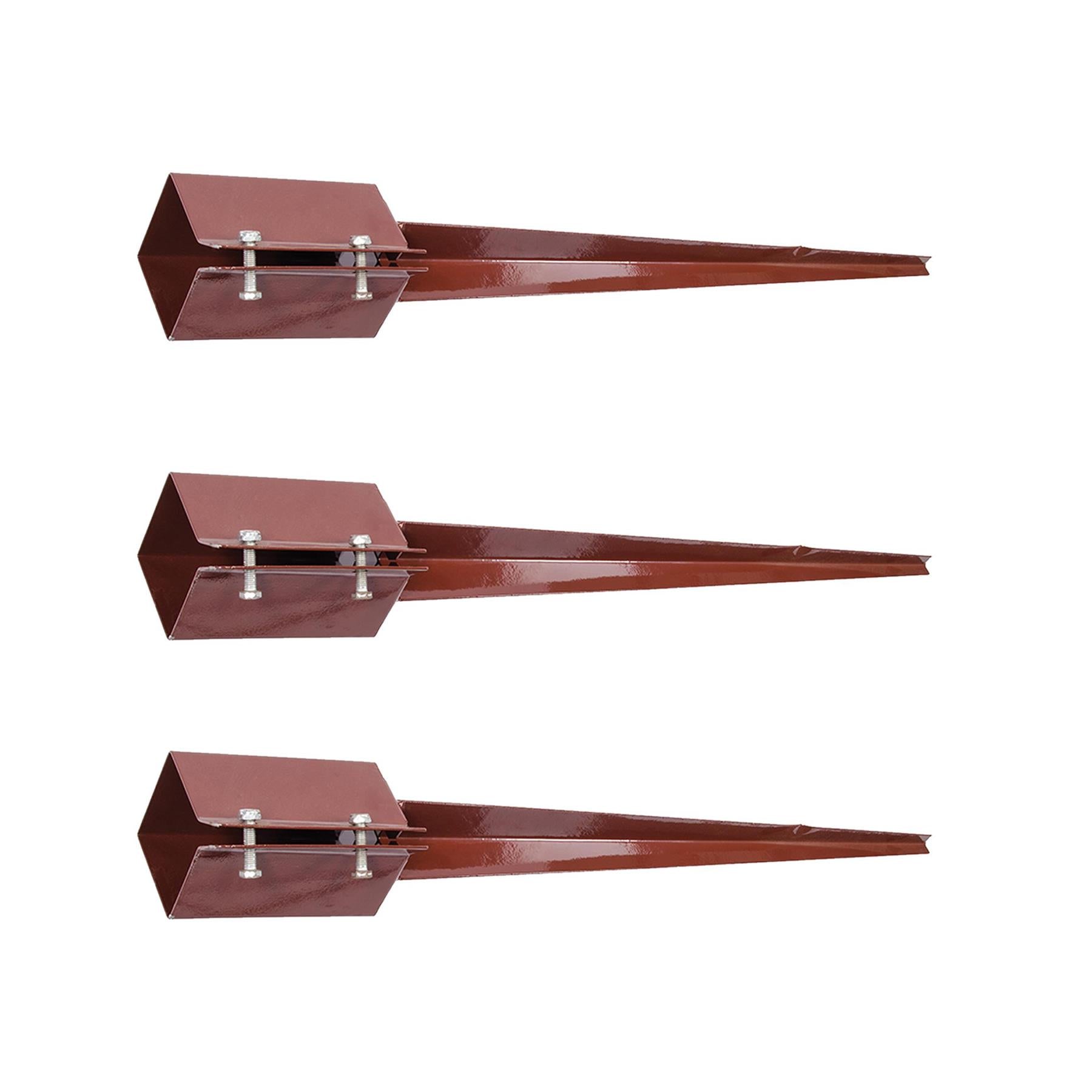 Fence Post Spike Support Holders Drive Down 750mm 3" 75 mm Like Metpost Holder 3PC