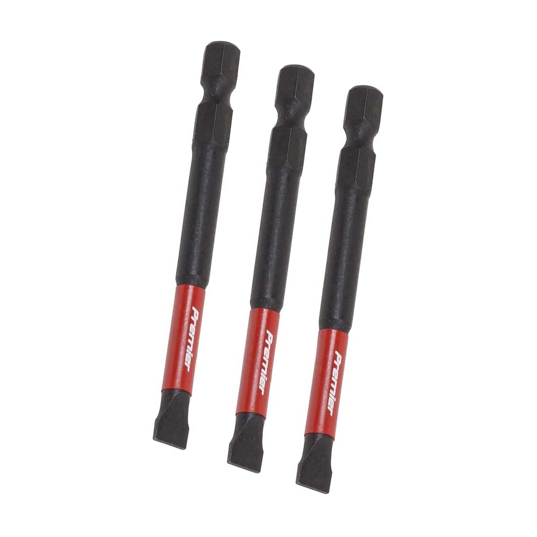 Slotted 6.5mm Impact Power Tool Bits 75mm - 3pc