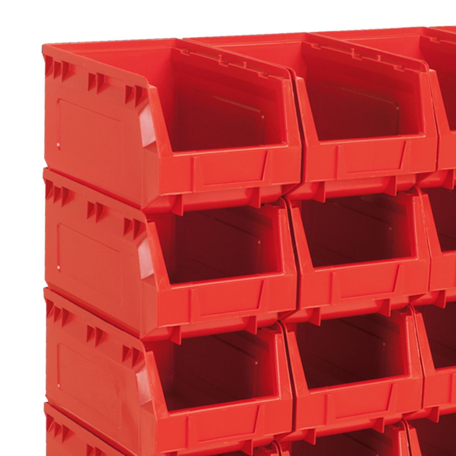 Sealey Plastic Storage Bin 150 x 240 x 130mm - Red Pack of 24