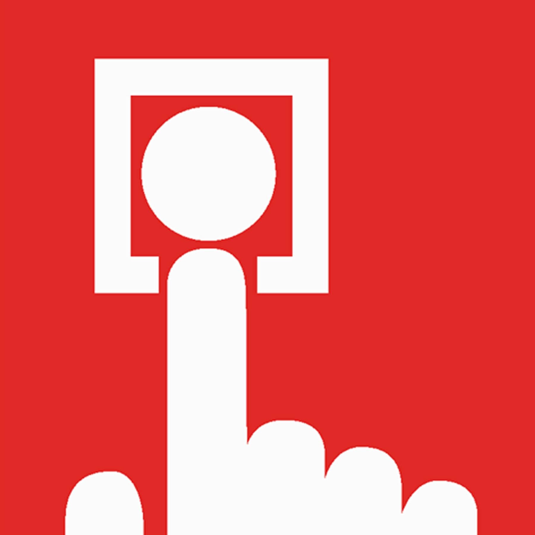 Sealey Safety Sign - Fire Alarm Symbol - Rigid Plastic - Pack of 10