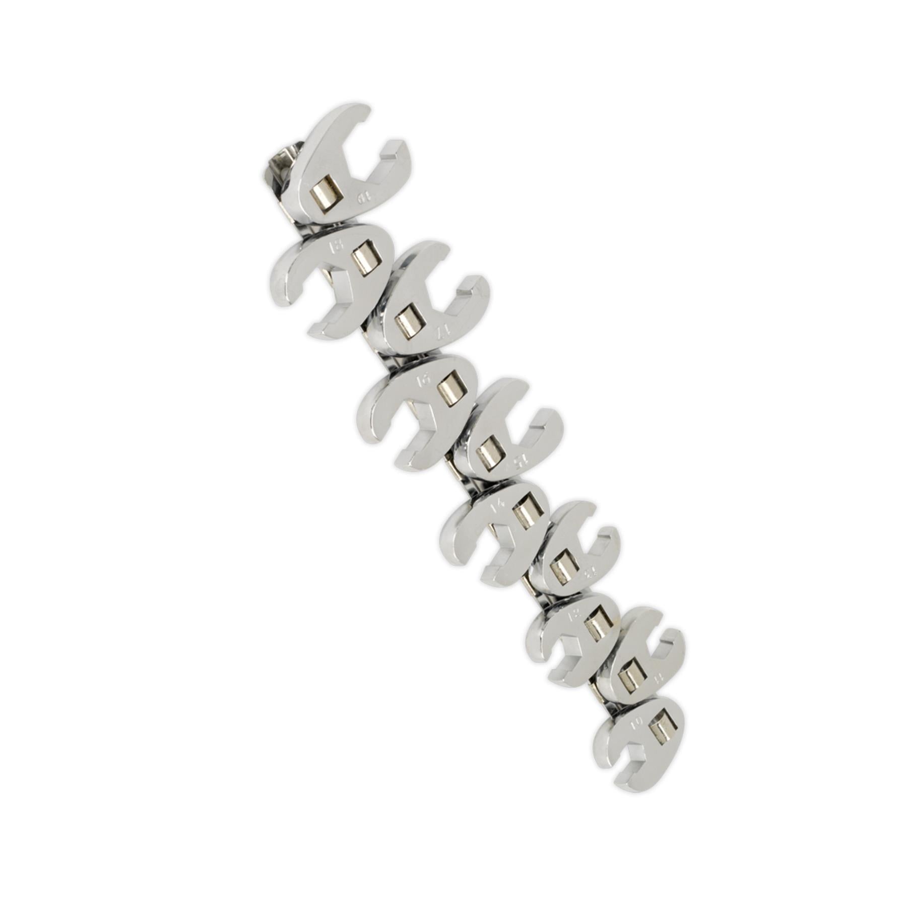 Sealey Crow's Foot Wrench Set 10pc Flare Nut 3/8"Sq Drive Metric