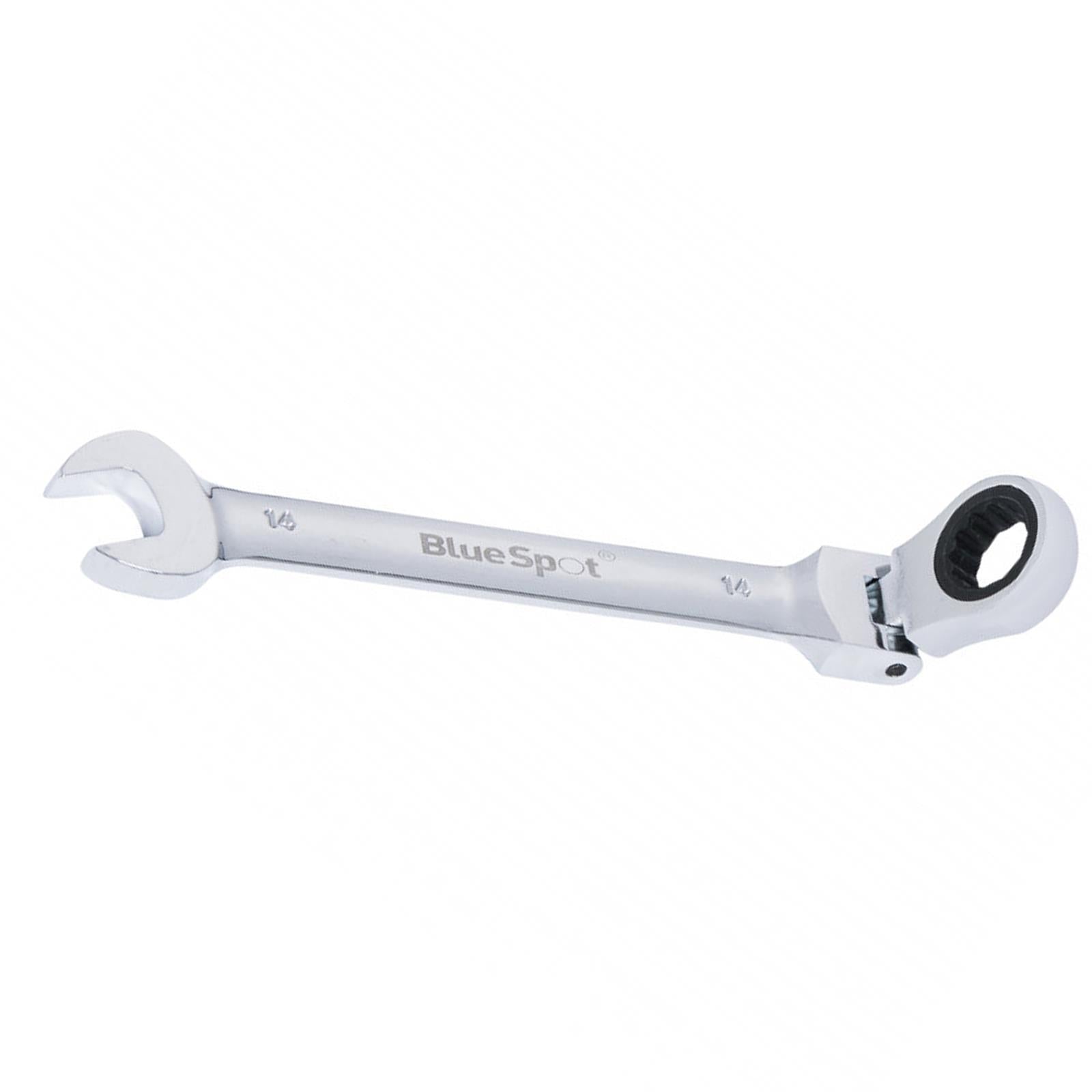 BlueSpot Ratchet Spanner Combination Flexible Head Wrench Metric 14mm