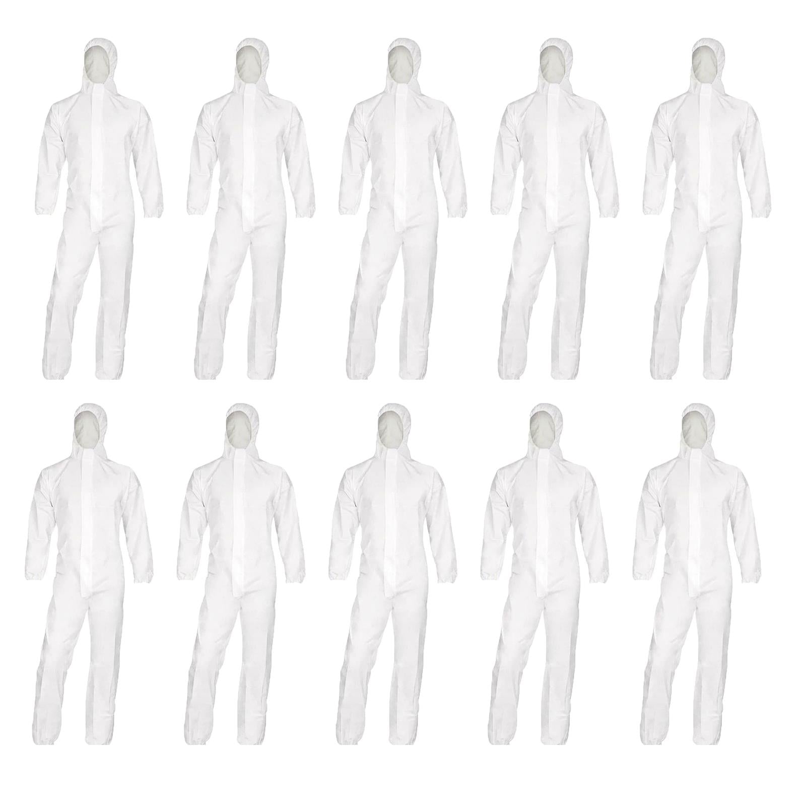 10 x Microporous Breathable Coverall Suit With Zip XL