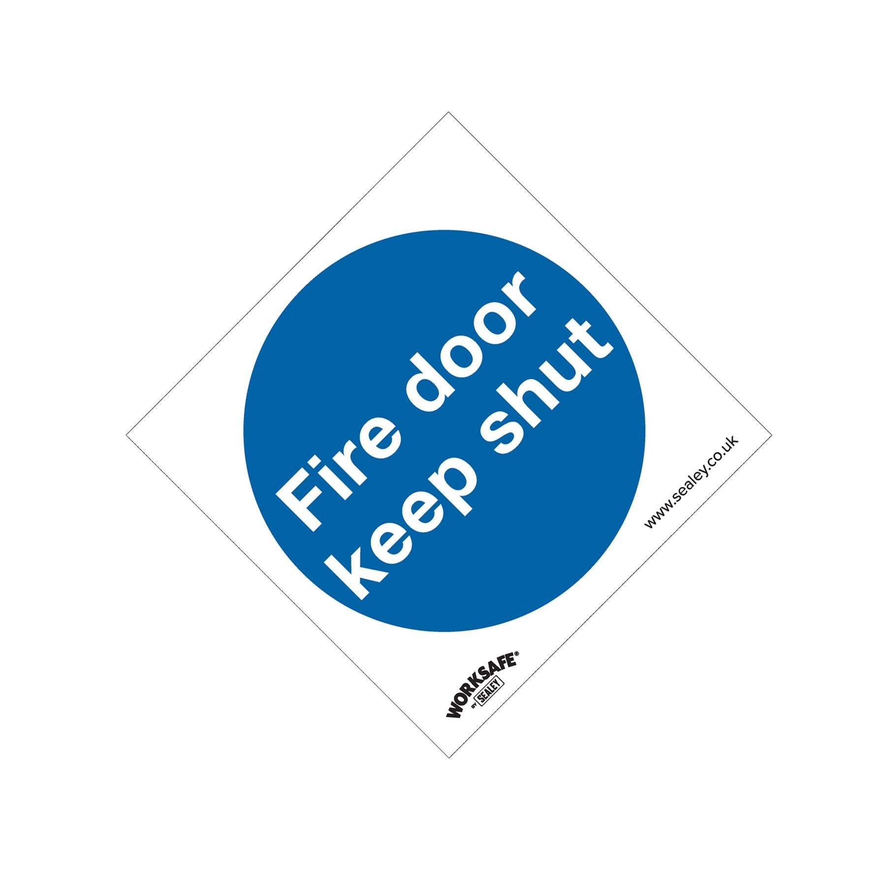 Mandatory Safety Sign - Fire Door Keep Shut - Self-Adhesive Vinyl