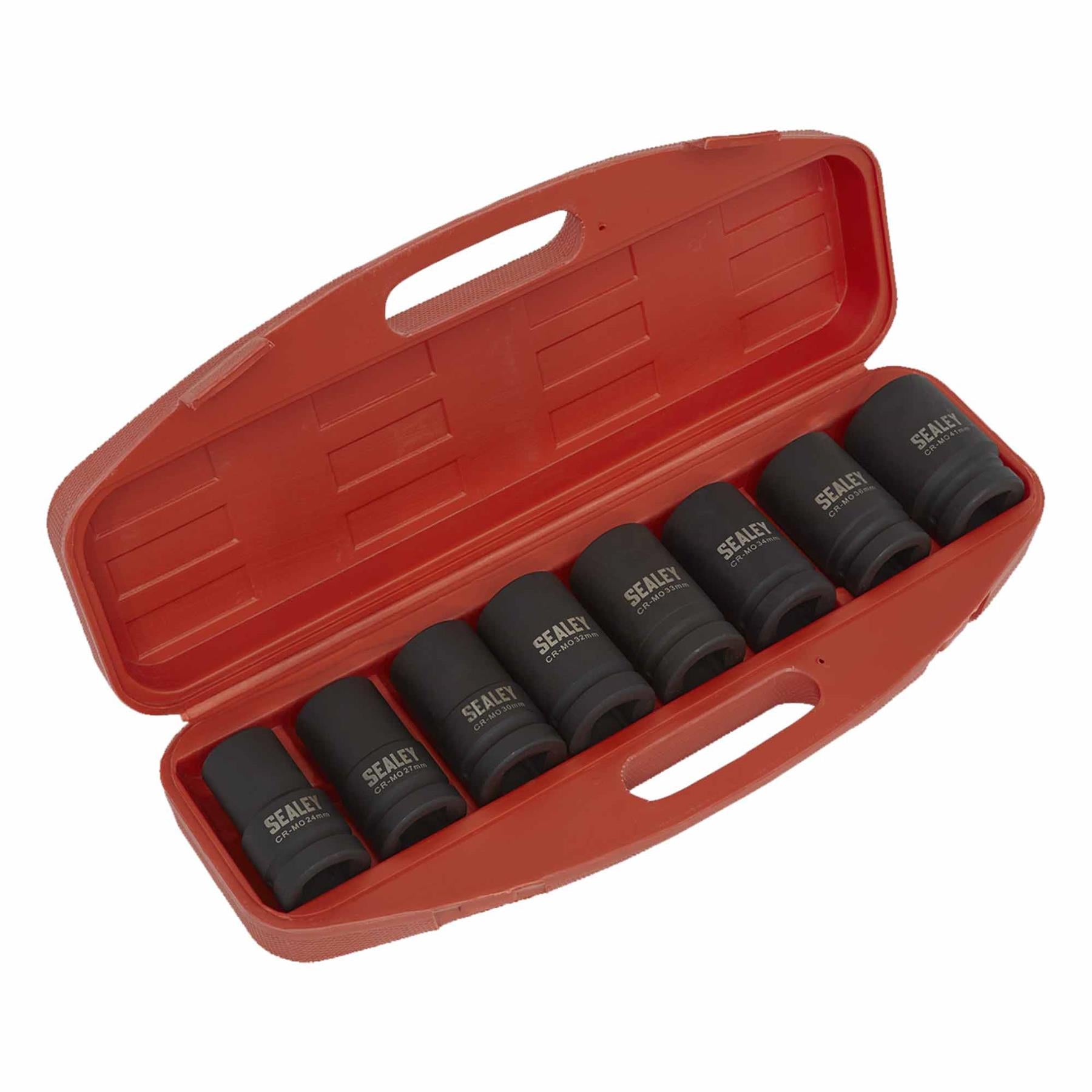 Sealey Impact Socket Set 8pc Deep 1"Sq Drive - Metric