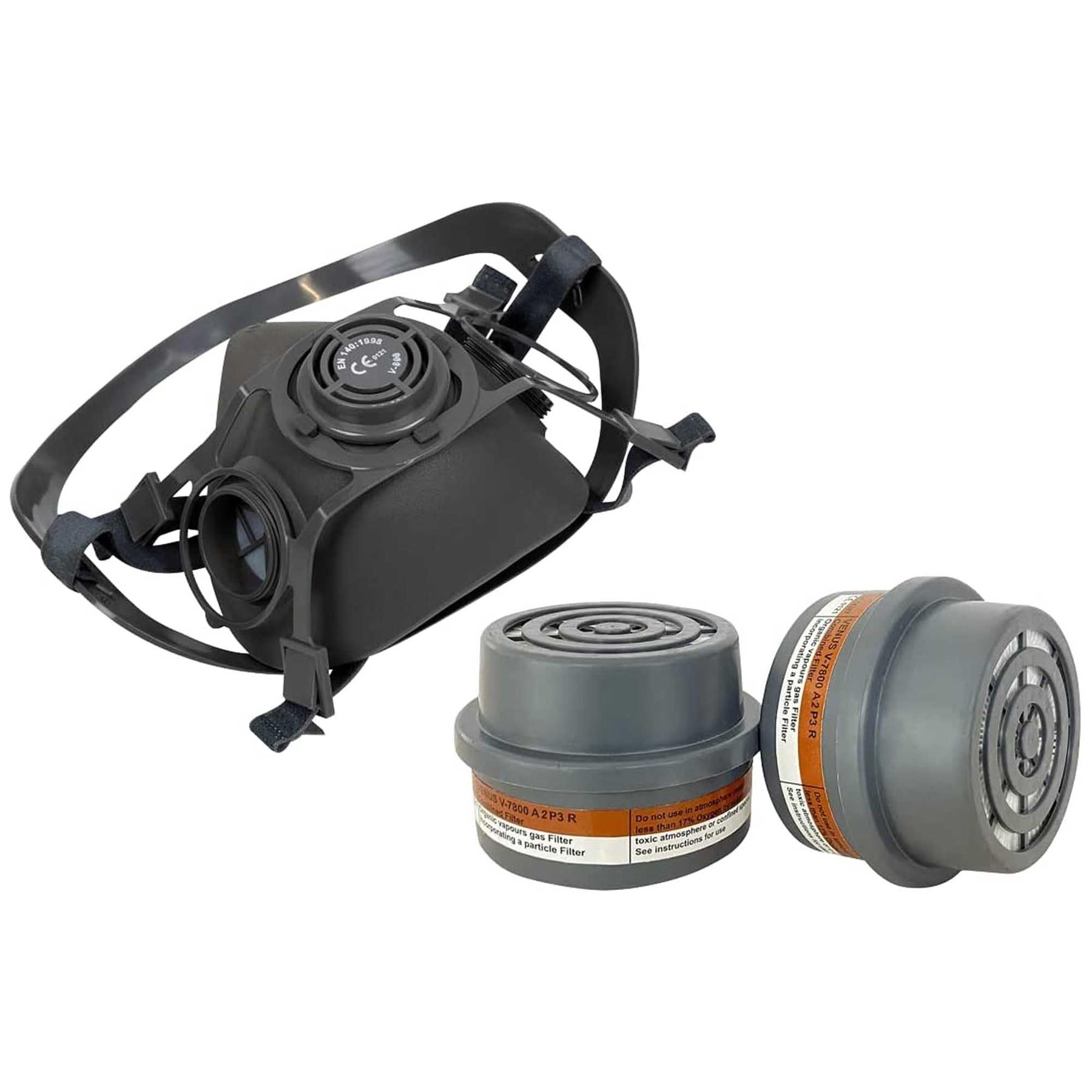 Sealey Half Mask with A2P3R Filter Cartridges