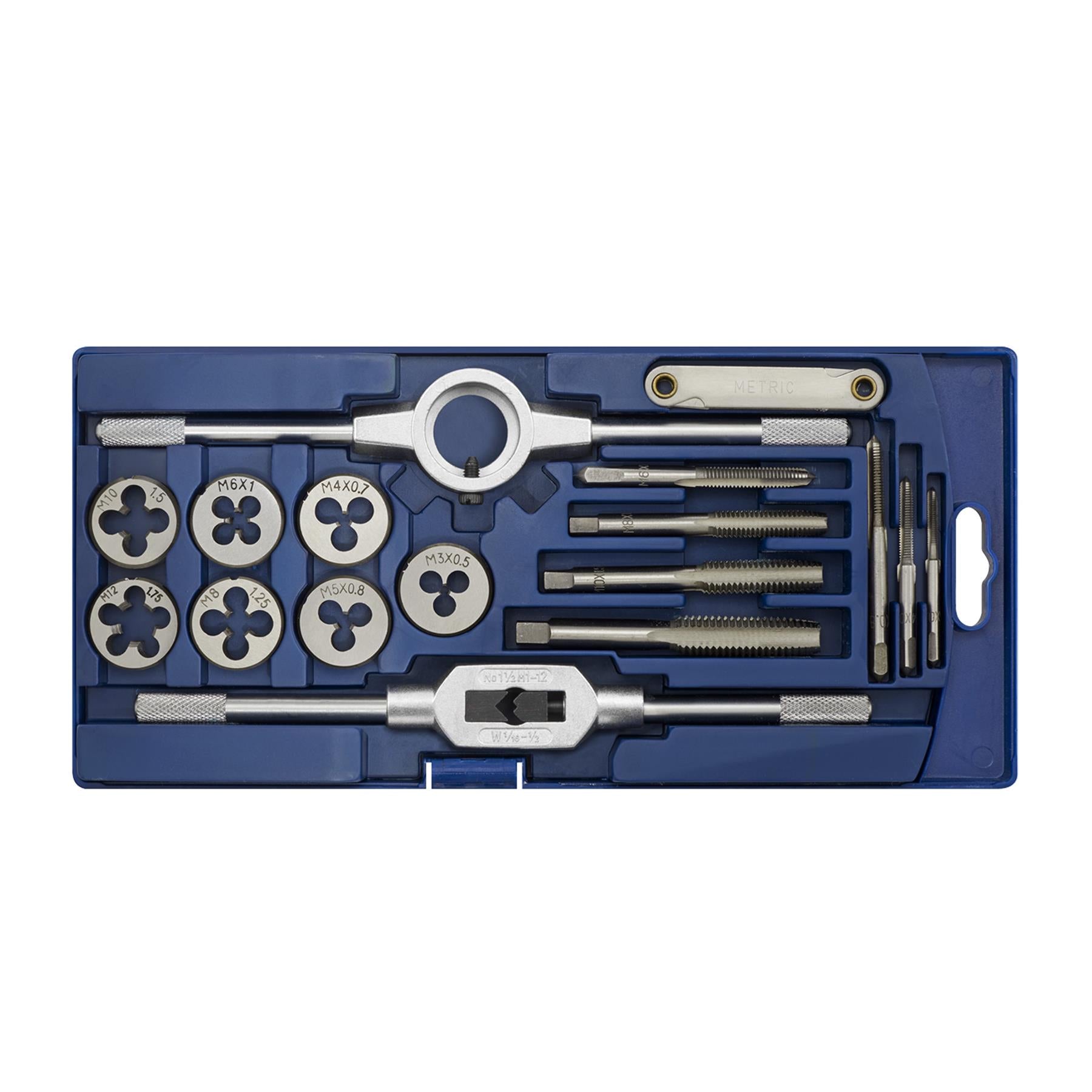 Sealey 17pc Tap & Die Set Metric Thread Cutting/Repairing Set Steel M3 - M12