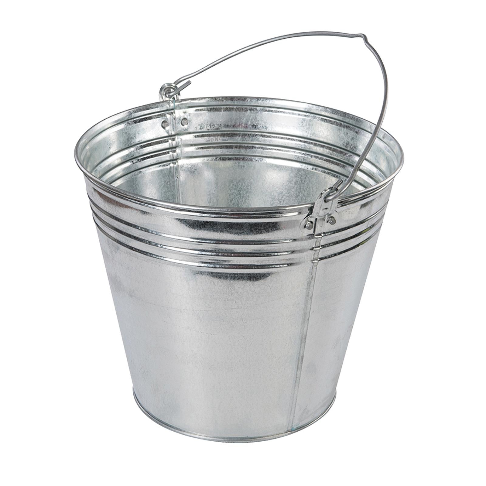 Traditional Galvanized Strong Steel Metal Bucket Large 14L 3pk Water Coal Fire