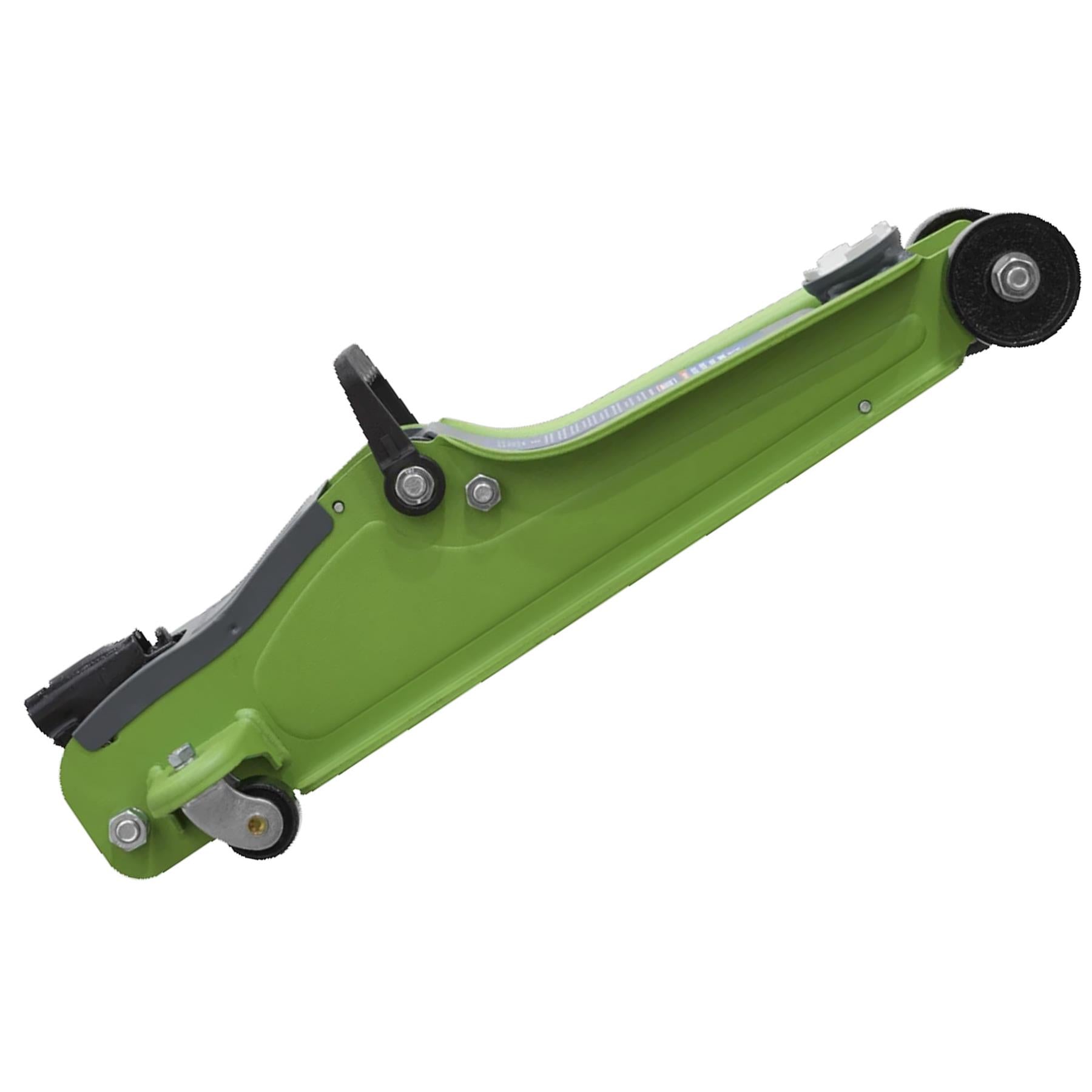 Sealey Trolley Jack 2 Tonne Low Entry Short Chassis Green Car Lift Heavy Duty