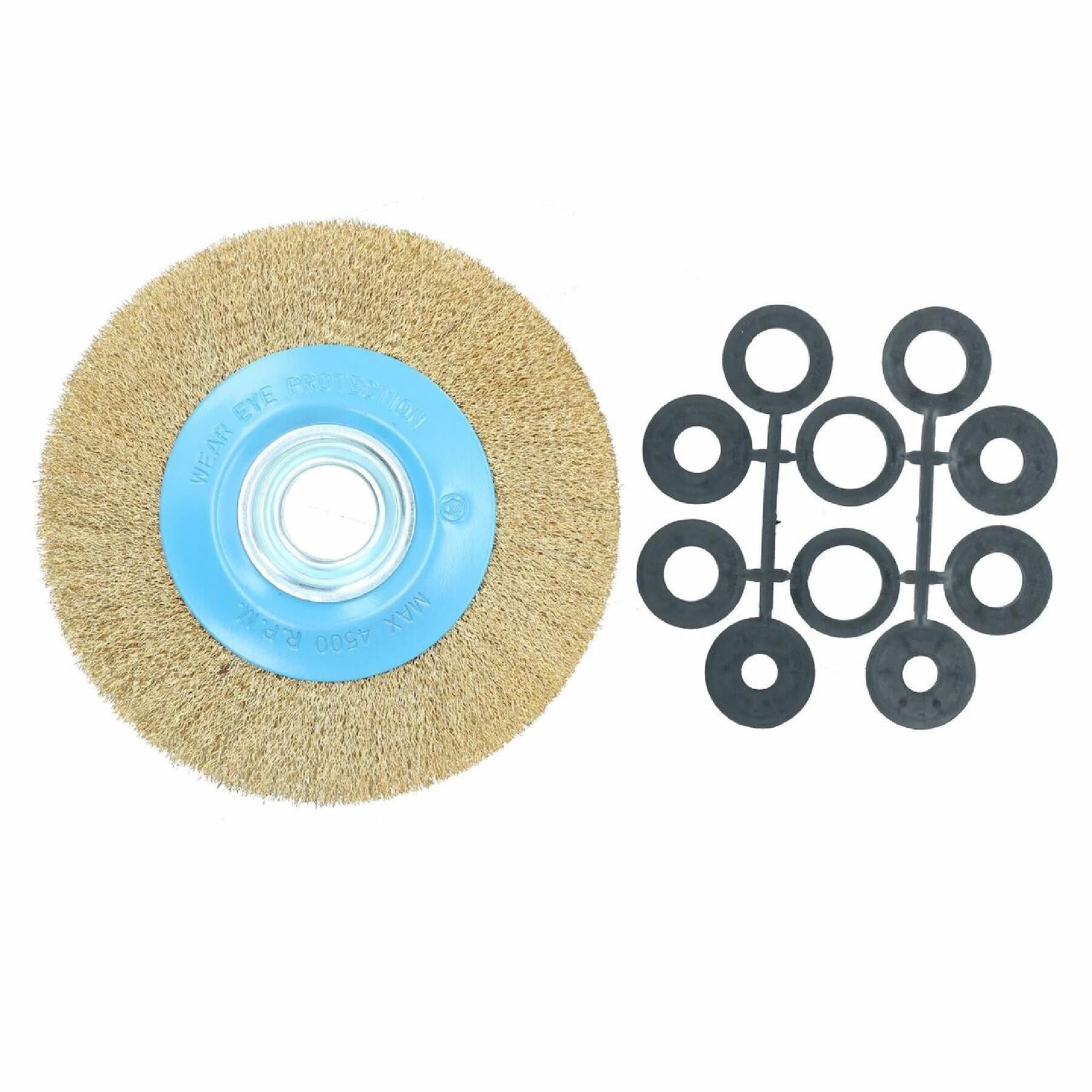 8" / 32Mm Fine Wire Wheel For Bench Grinder Deburring/Cleaning Steel Wire Bristles