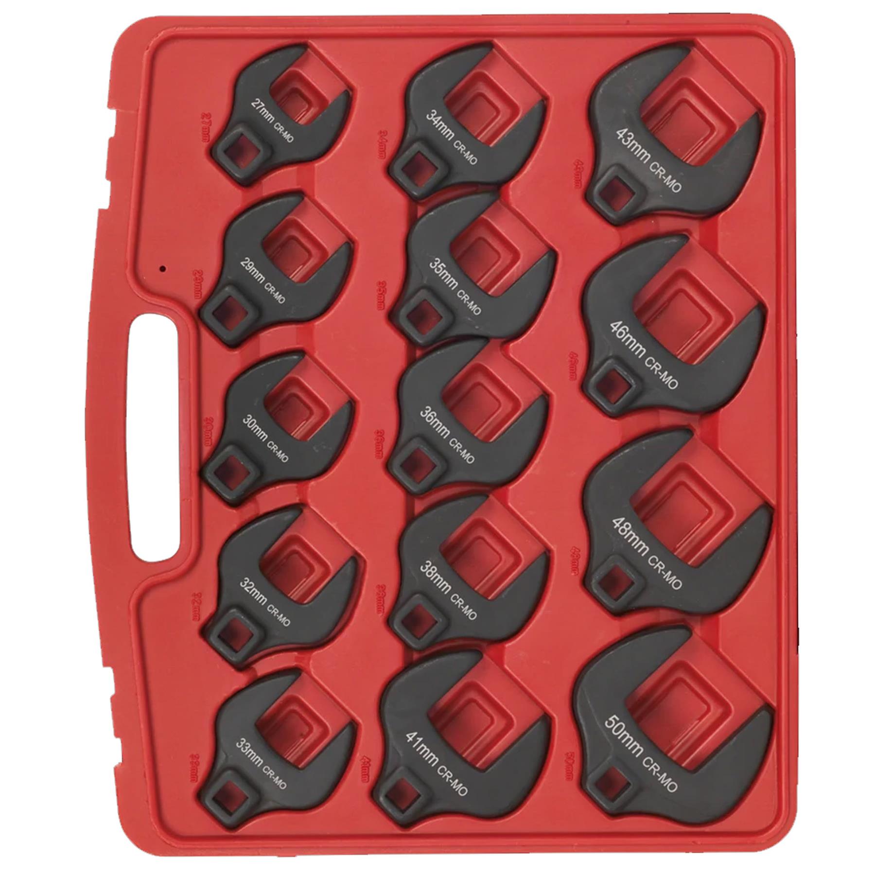 Sealey Crow's Foot Spanner Set 14pc 1/2"Sq Drive Metric