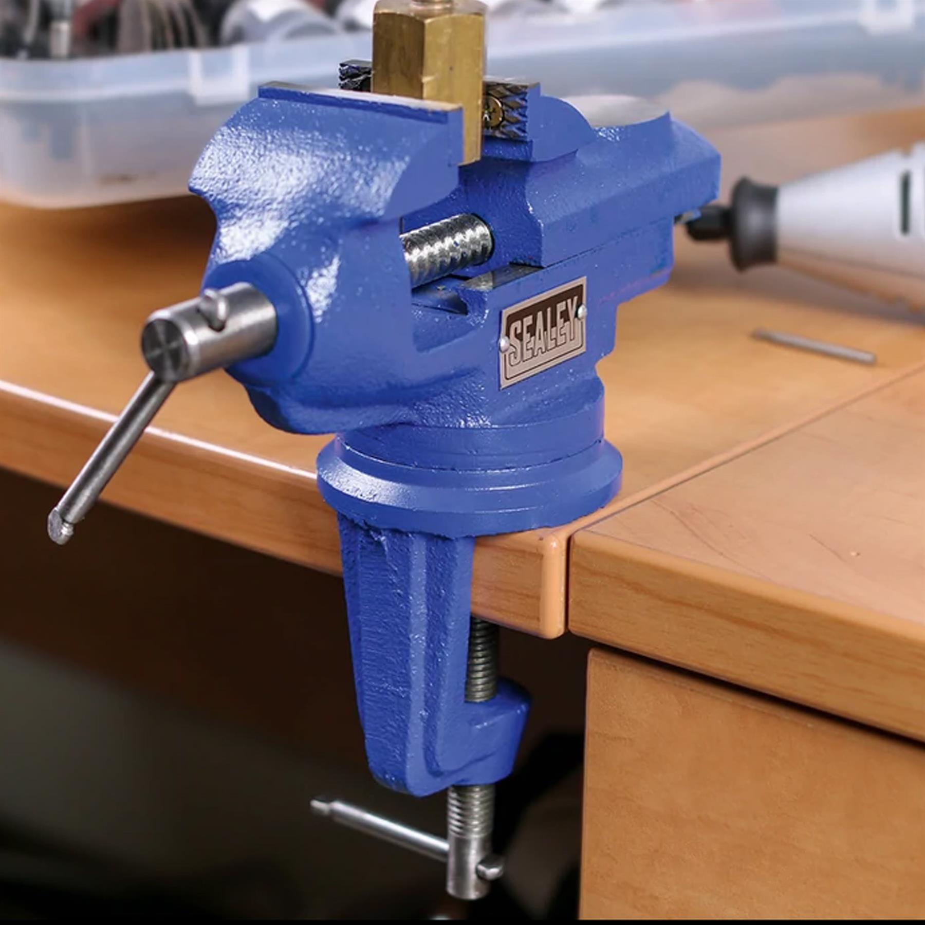Sealey 50mm Swivel Base Baby Vice Model Making Bench Table Fix Clamp Small DIY