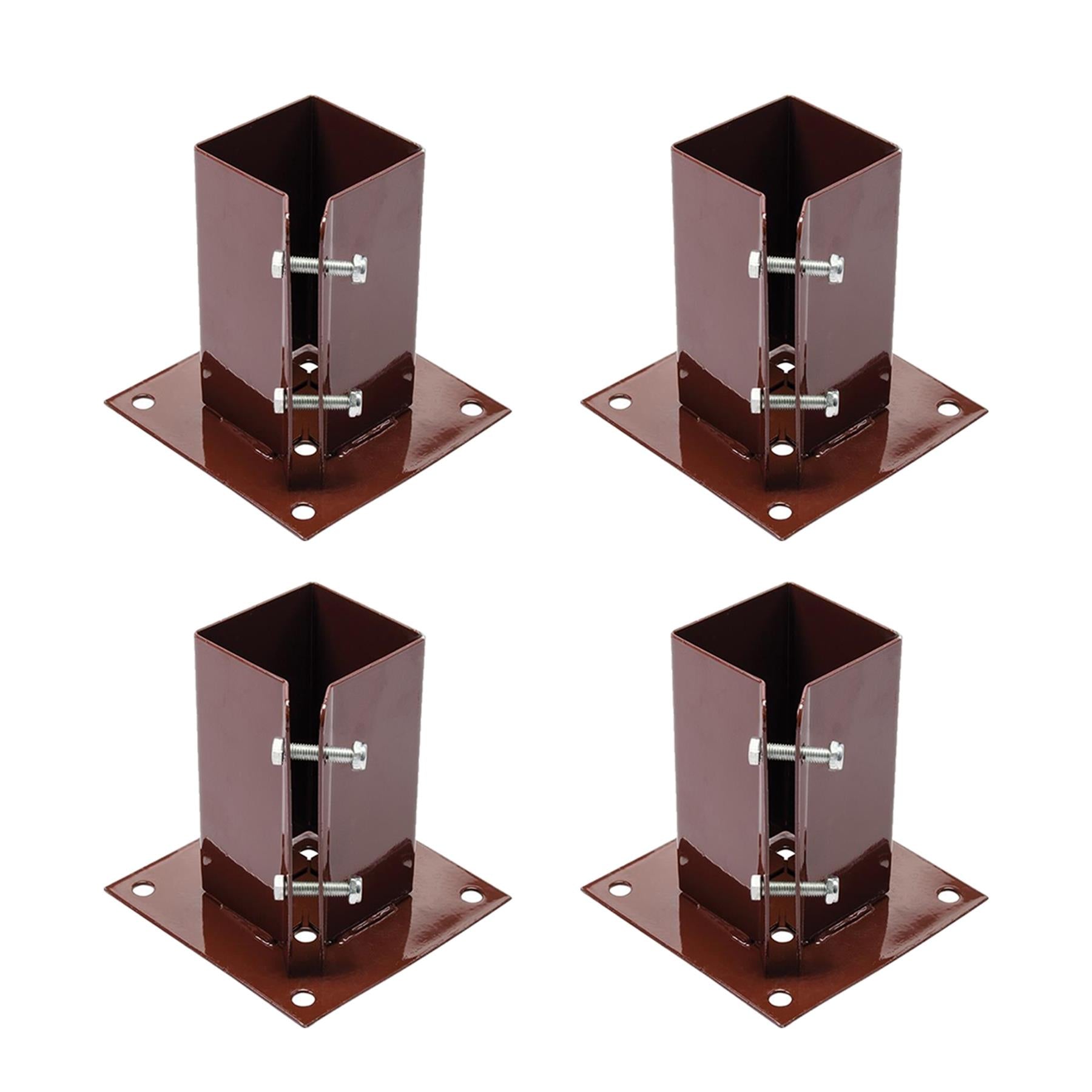 Fence Post Holders / Support - Metal - 3" Bolt Down 75 mm Like Metpost Bolt Grip 4PC