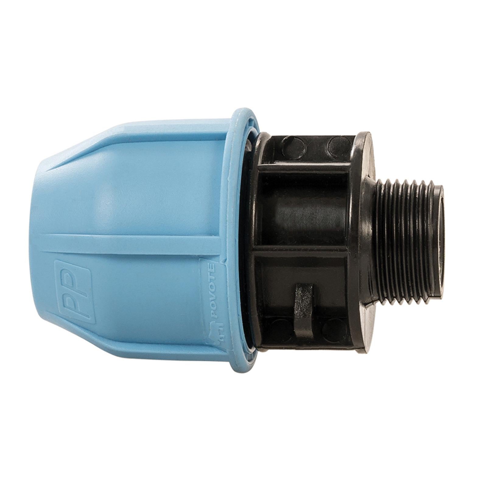 MDPE Male Adaptor 25mm x 3/4" Polypropylene Compression Fitting Connector