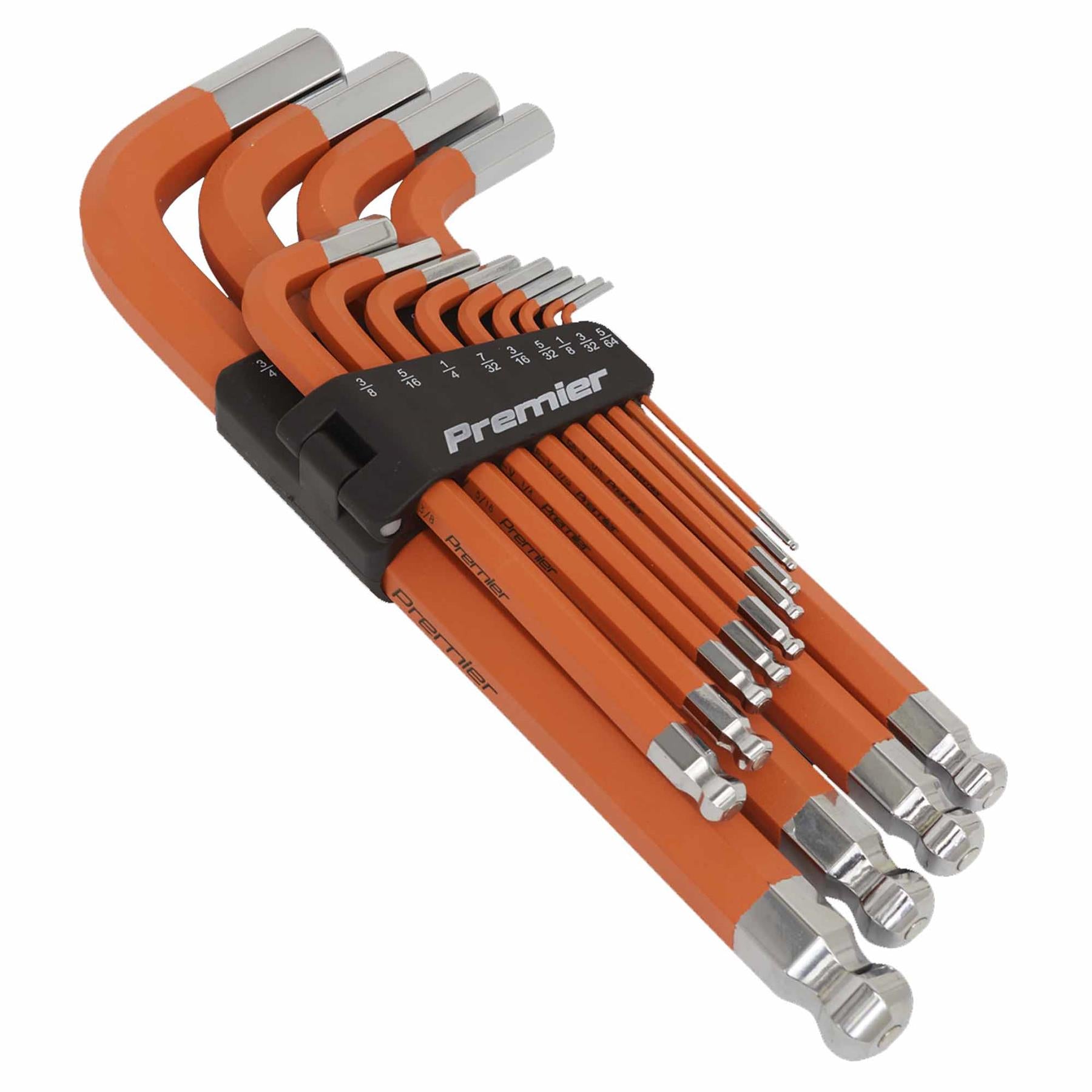 Sealey Jumbo Ball-End Hex Key Set 13pc Anti-Slip - Imperial