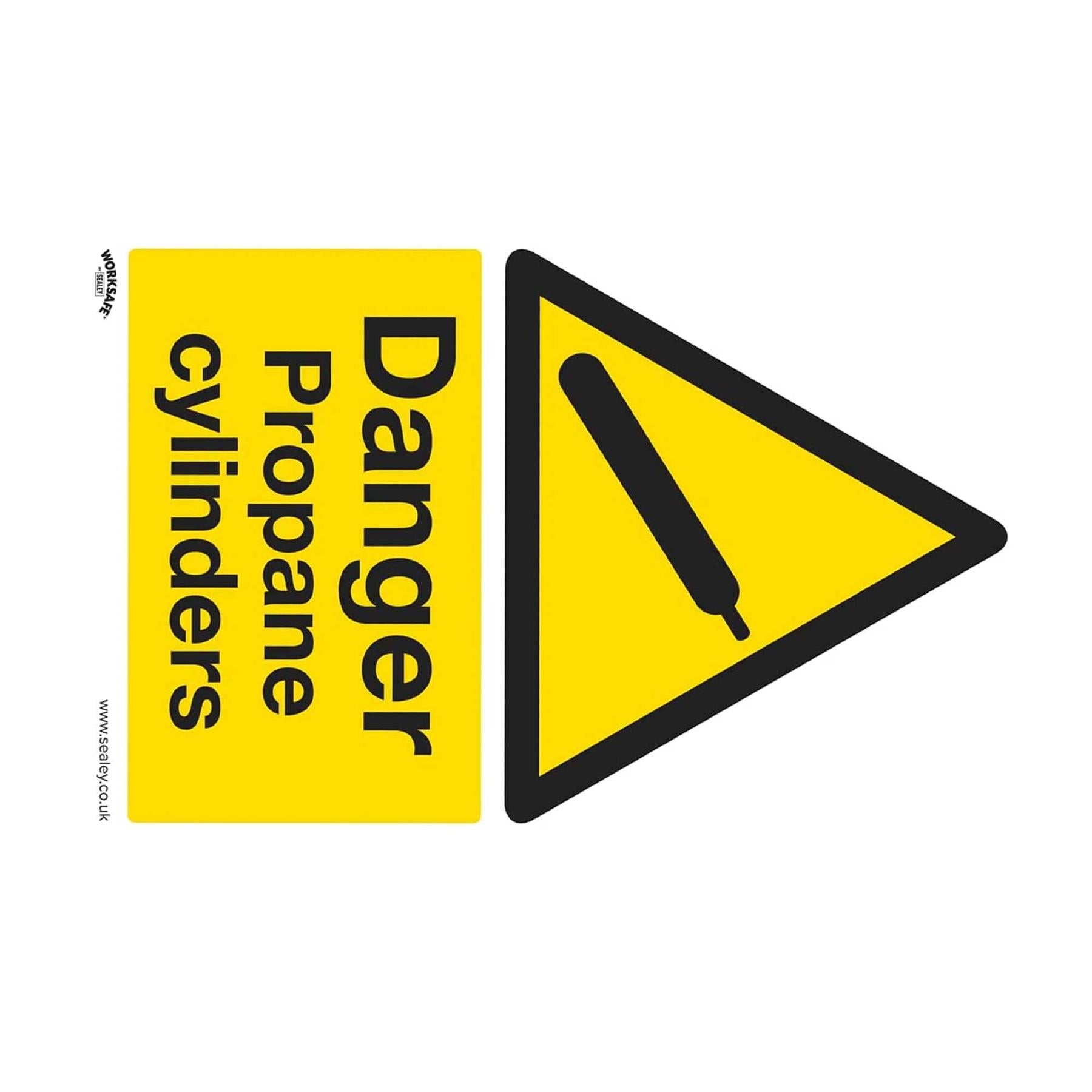 Warning Safety Sign - Danger Propane Cylinders - Rigid Plastic