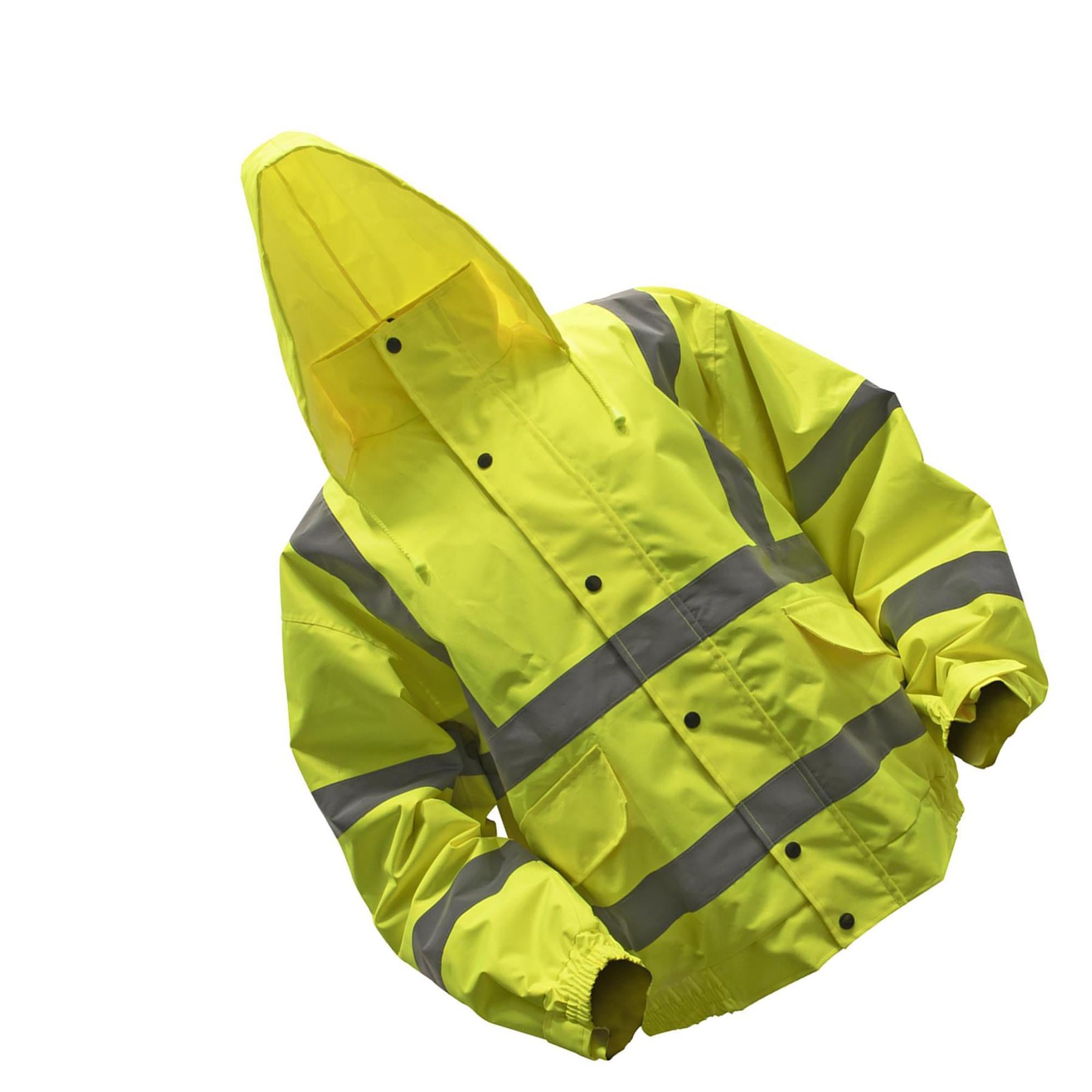 Sealey High Visibility Yellow Jacket Reflective Waterproof Workwear XXL - 802XXL