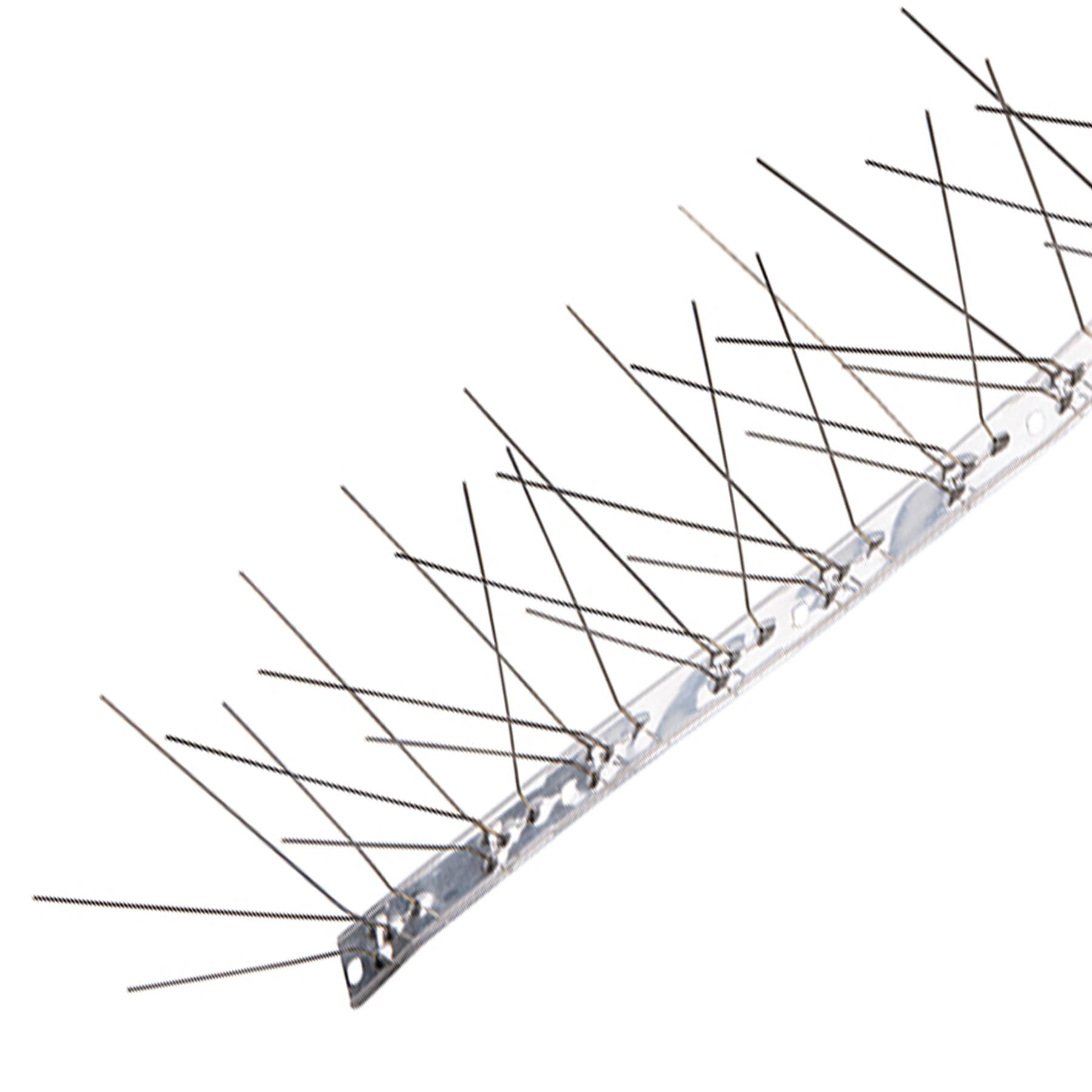 10Pk Stainless Steel Bird Spikes - 500mm (4 Spike) Stainless Steel Base & Spikes
