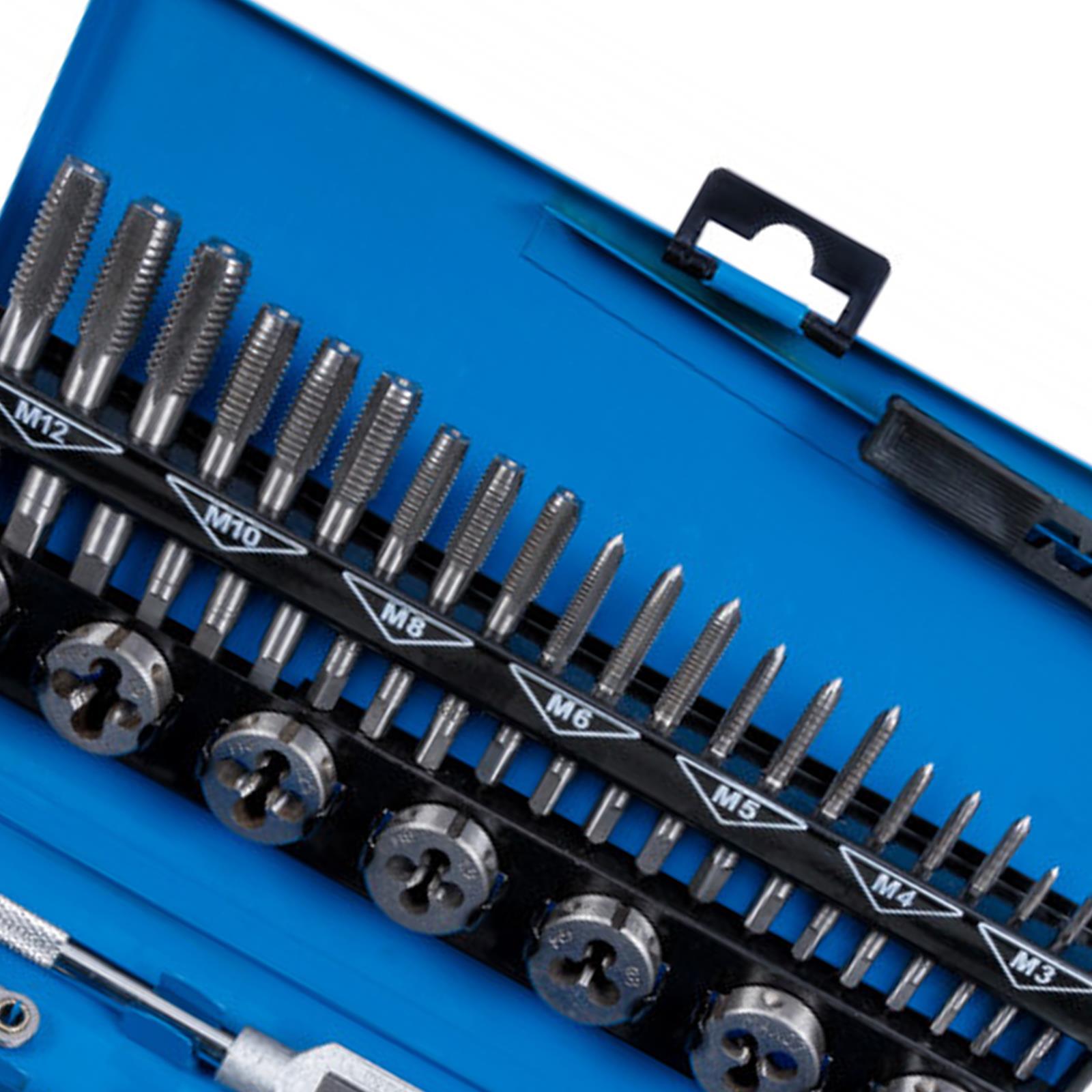 BlueSpot 32Pcs Metric Tap and Die Set M3-M12 Alloy Steel Remover Hand Tools