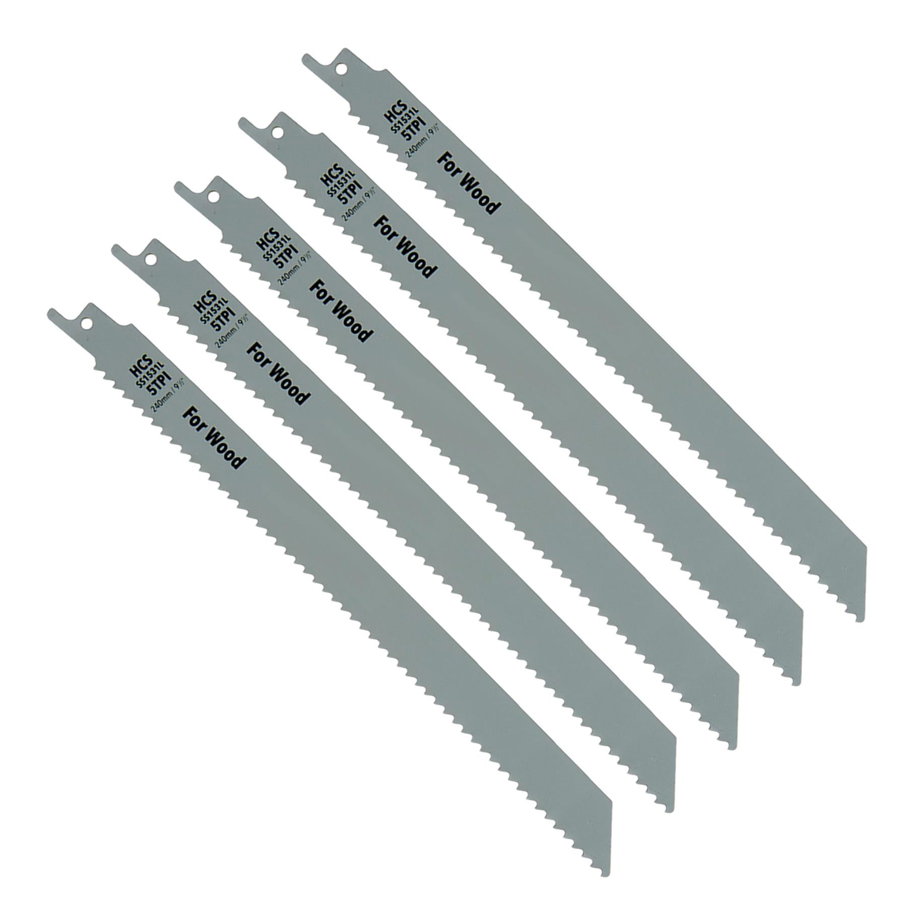 Quality 5 X Reciprocating Saw Blades 5 Tpi 240mm DIY