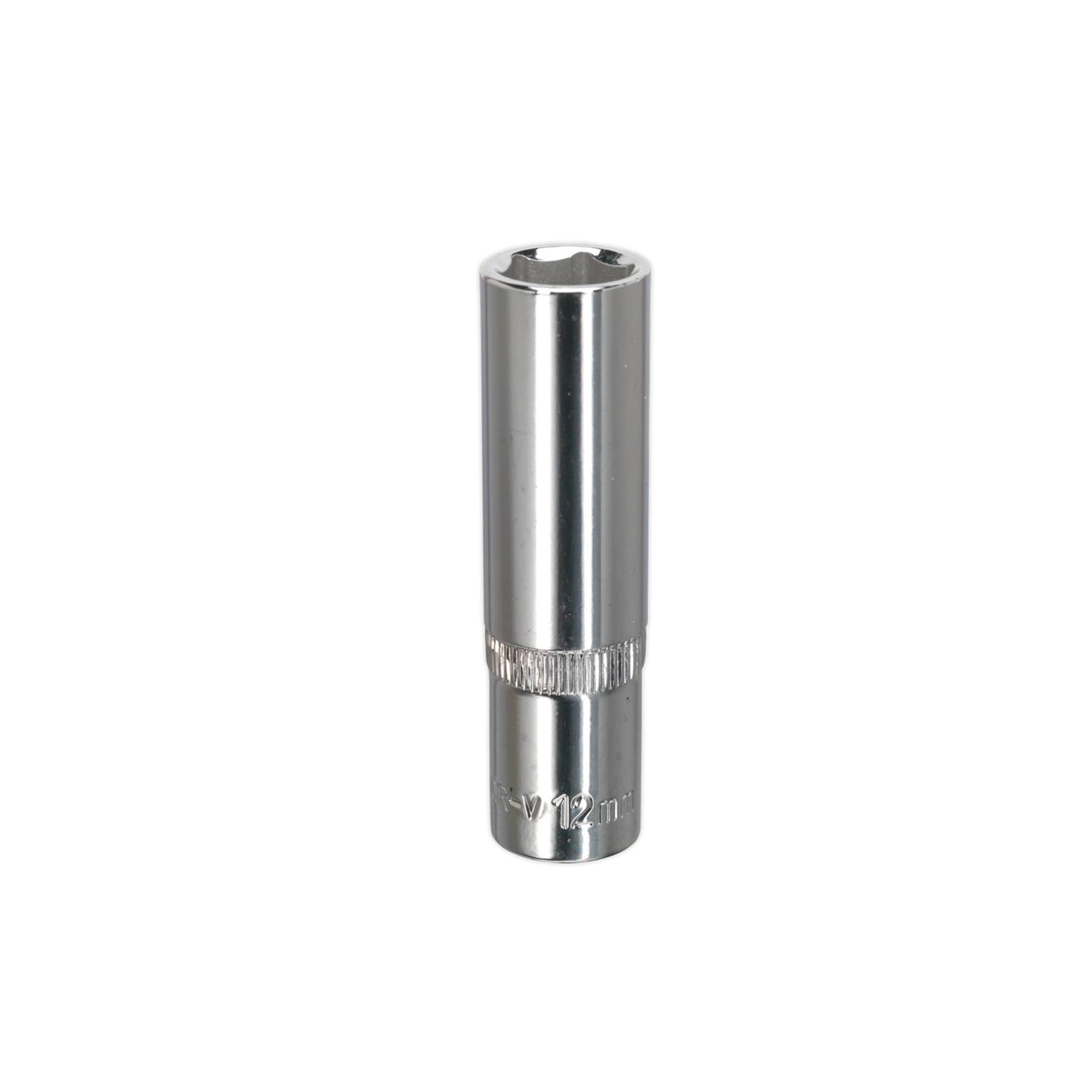 Sealey WallDrive Socket 12mm Deep 3/8"Sq Drive Fully Polished