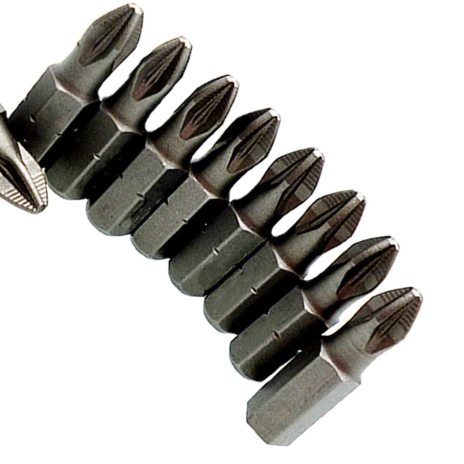 Pozidriv PZ2 Screwdriver Bits CRV Chrome Vanadium Steel 1/4" Hex Drive 10Pcs