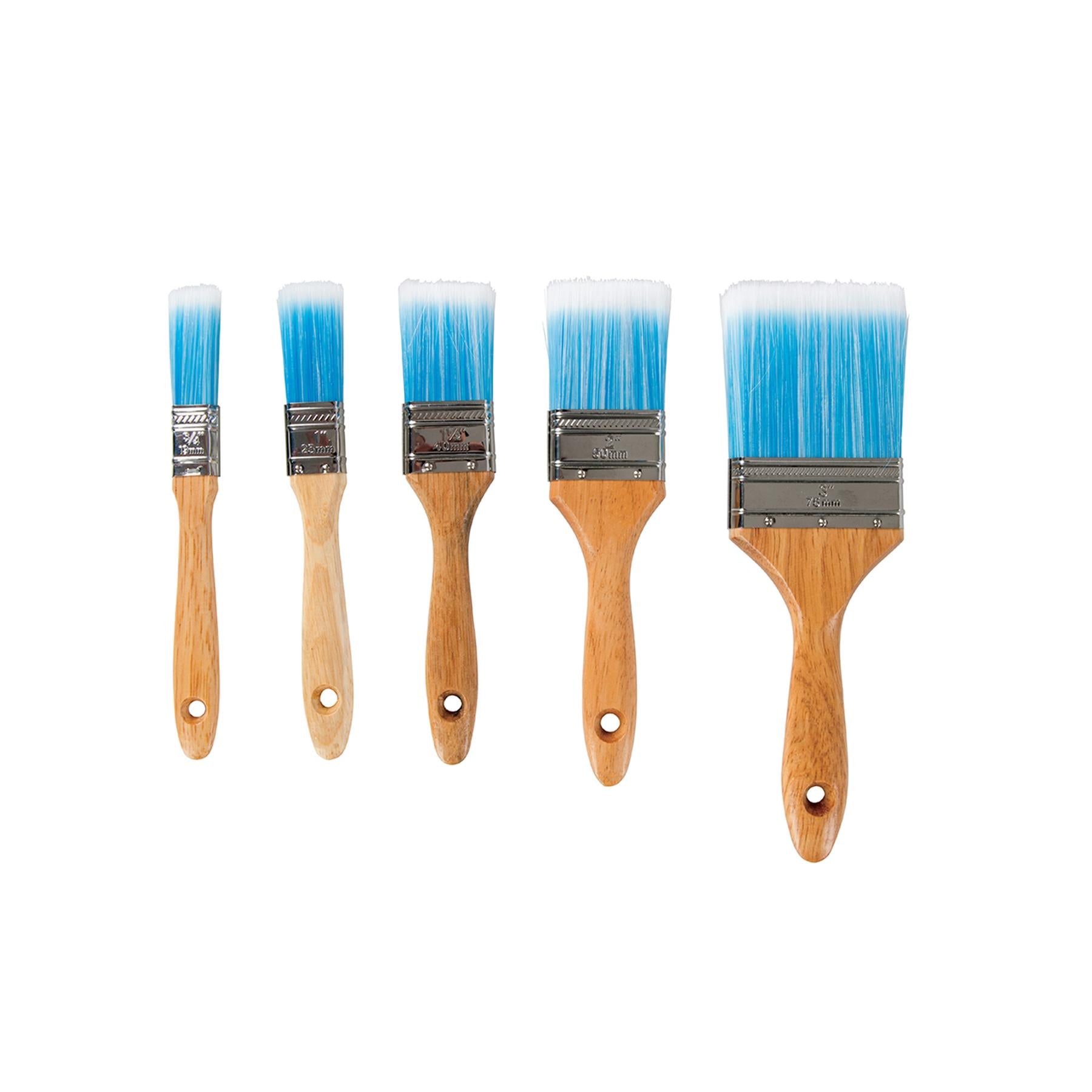 5Pce Synthetic Brush Set For Emulsion,Oil Coatings Varnish Painting DIY