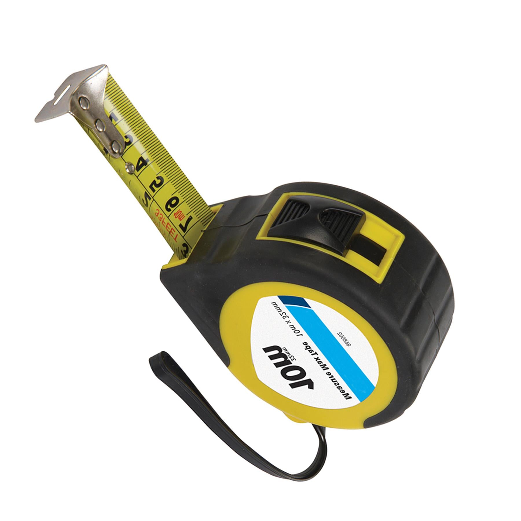 Heavy Duty Tape Measure Max Tape 10 Metre X 32mm With Wraparound Reinforcement