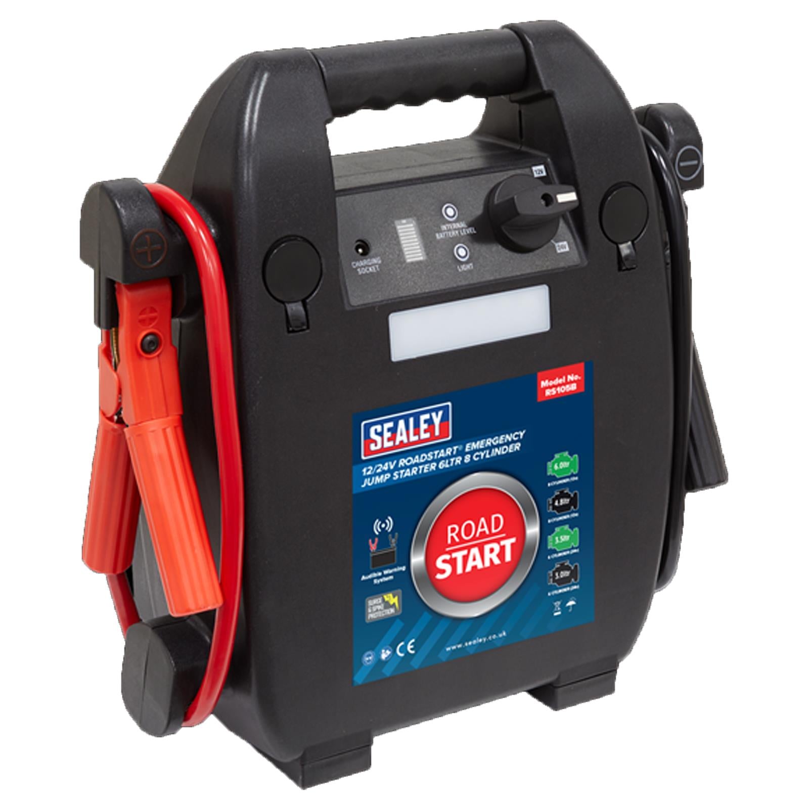 Sealey Roadstart Emergency Jump Starter 12/24V 6L 8 Cylinder